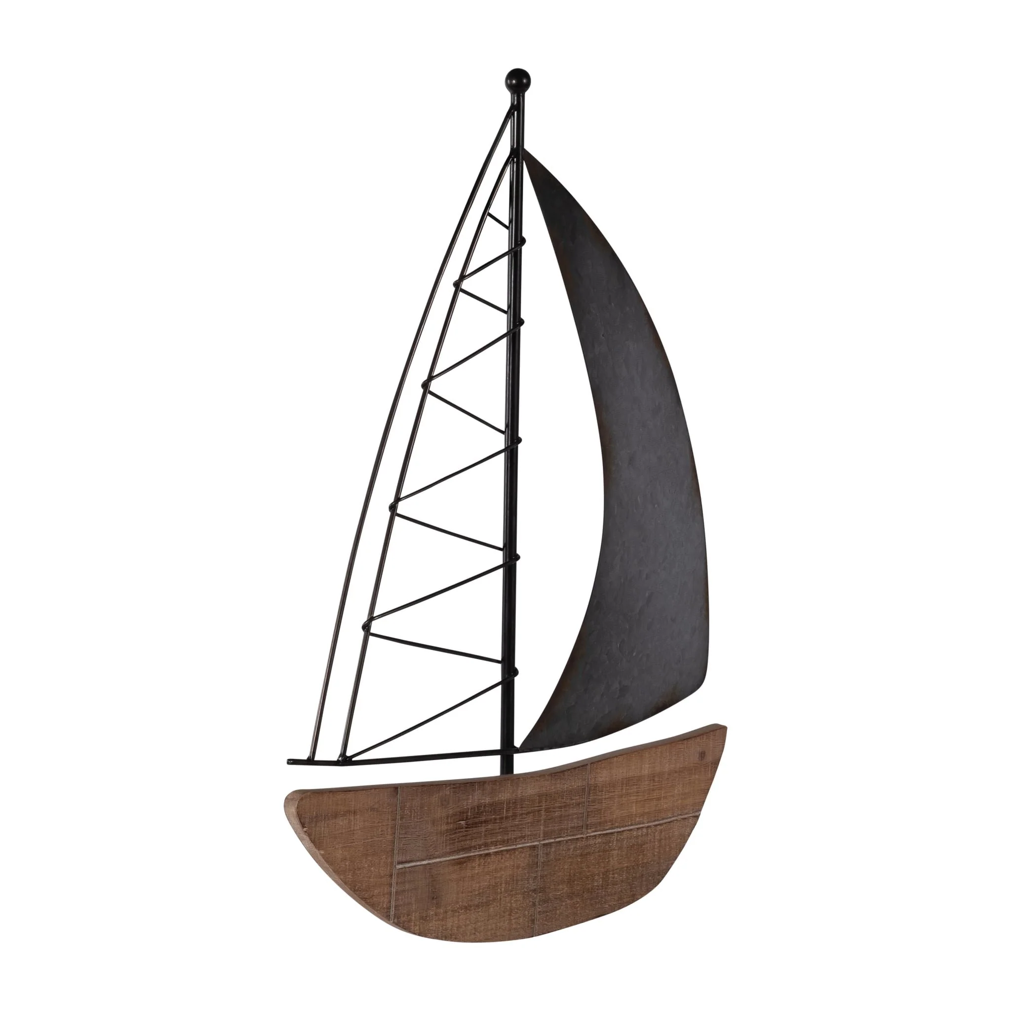 Metal, 19"h Boat Wall Deco, Brown - Image 2