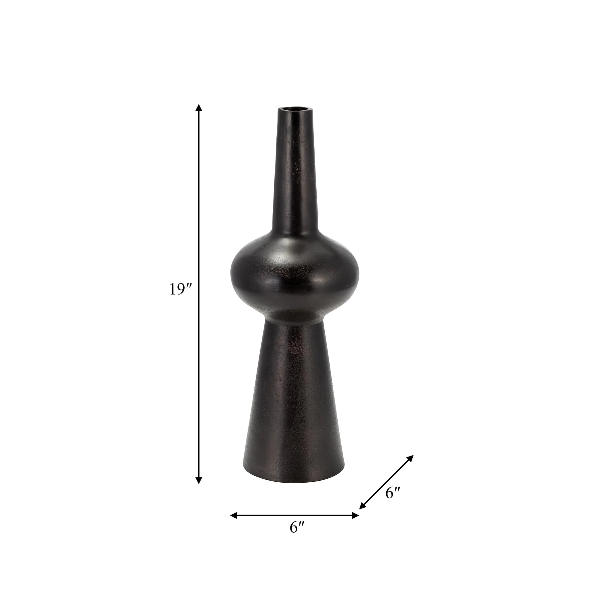 Metal, 19"h Vintage Vase, Bronze - Image 7