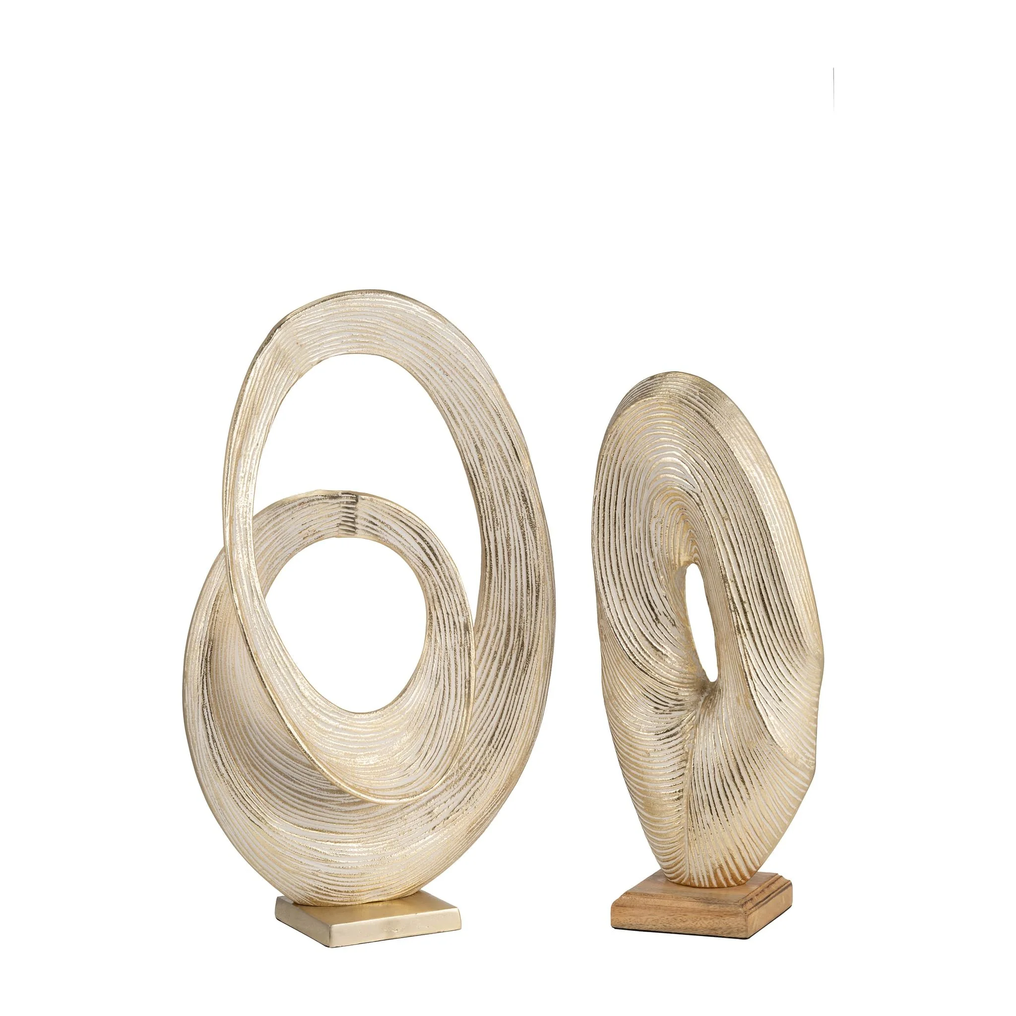 Metal, 20" Swirl Table Top Deco, Gold - Image 8