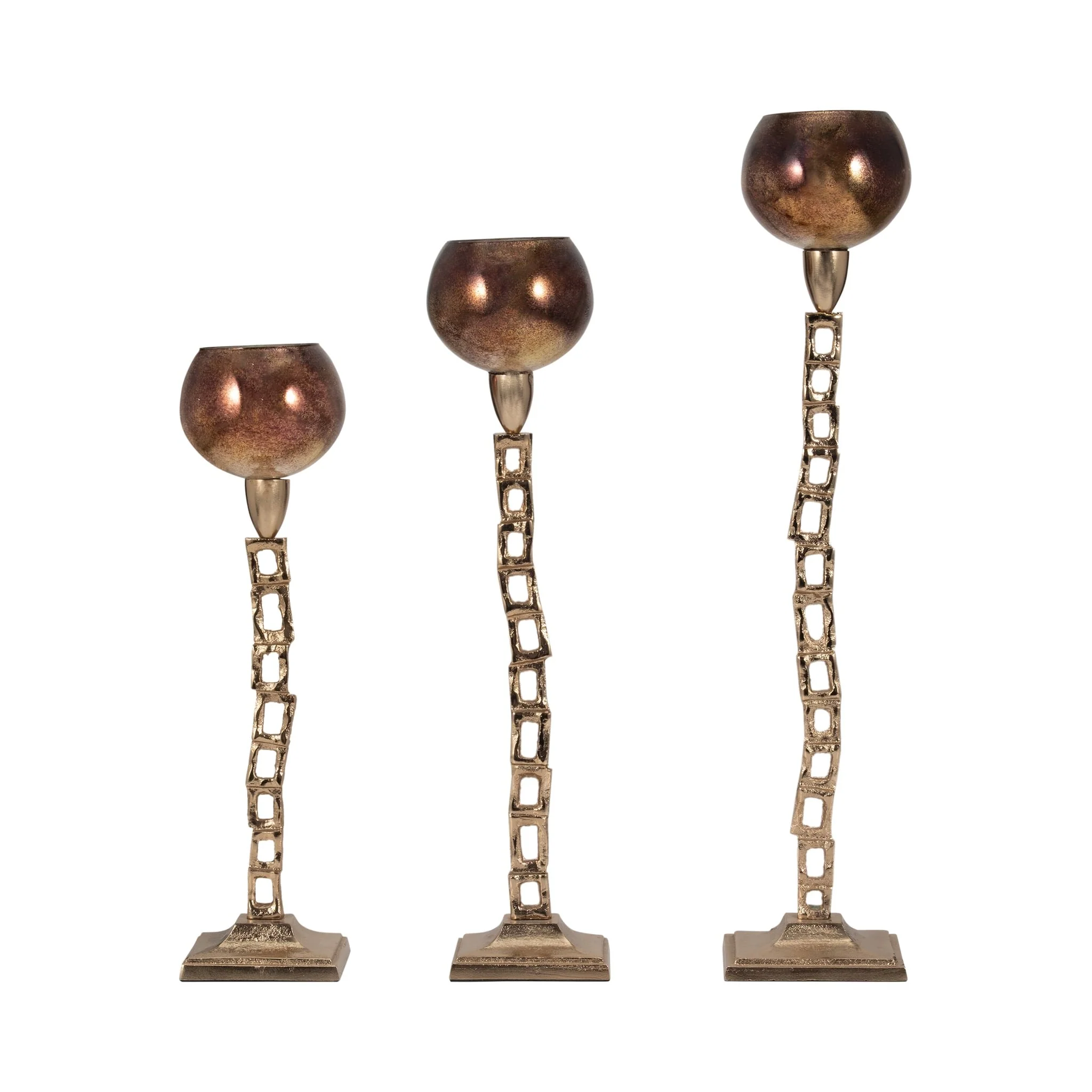 Metal, 20" Tealight Holder W/ Base, Gold - Image 7