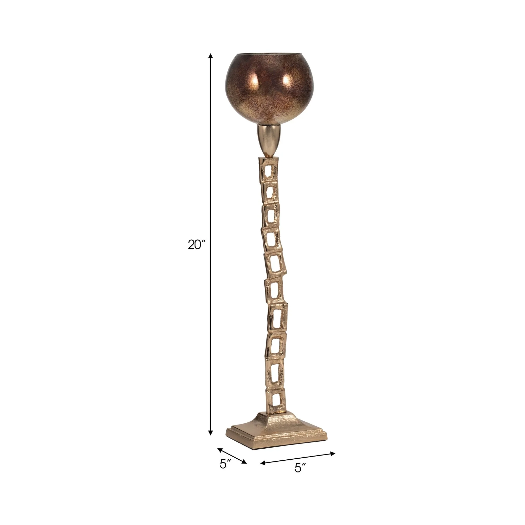 Metal, 20" Tealight Holder W/ Base, Gold - Image 8