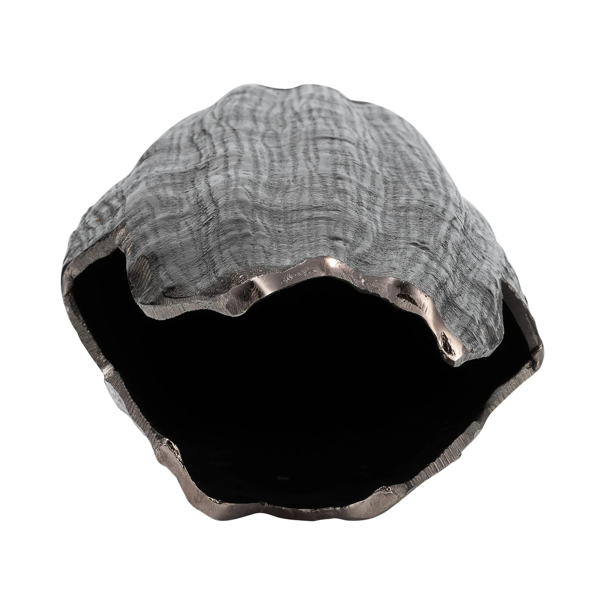 Metal, 20"h, Abstract Ridged Vase, Blk Nickel - Image 6