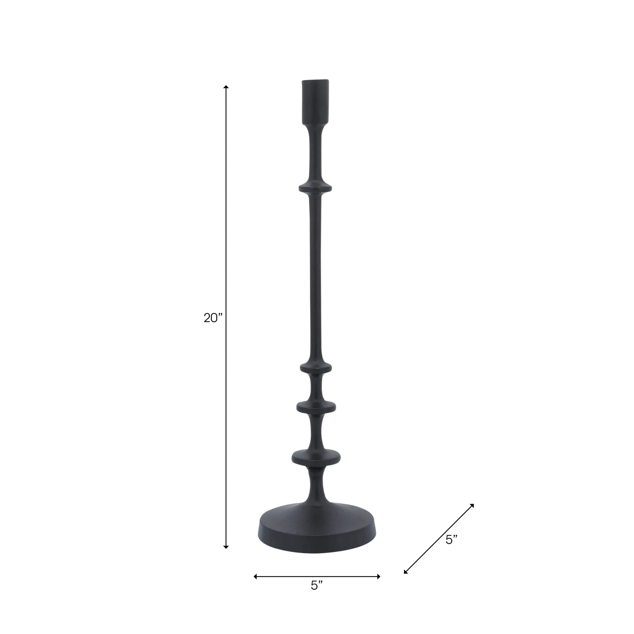 Metal, 20"h Taper Candle Holder, Black - Image 4