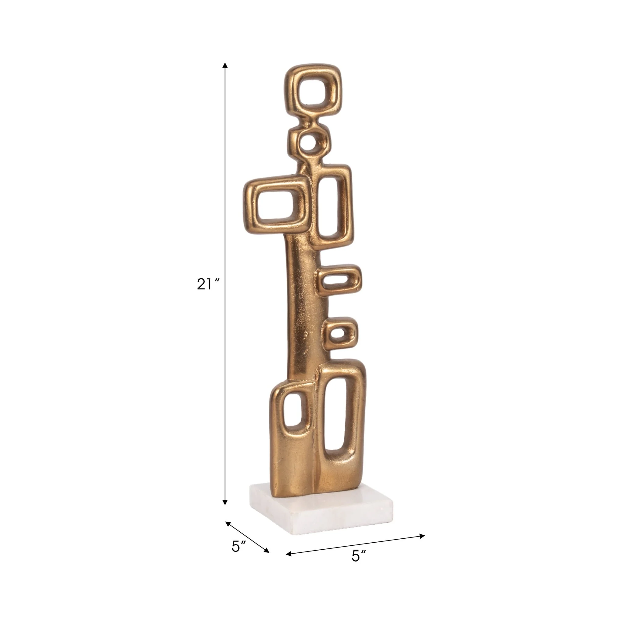 Metal, 21" Abstract Table Deco, Gold - Image 8