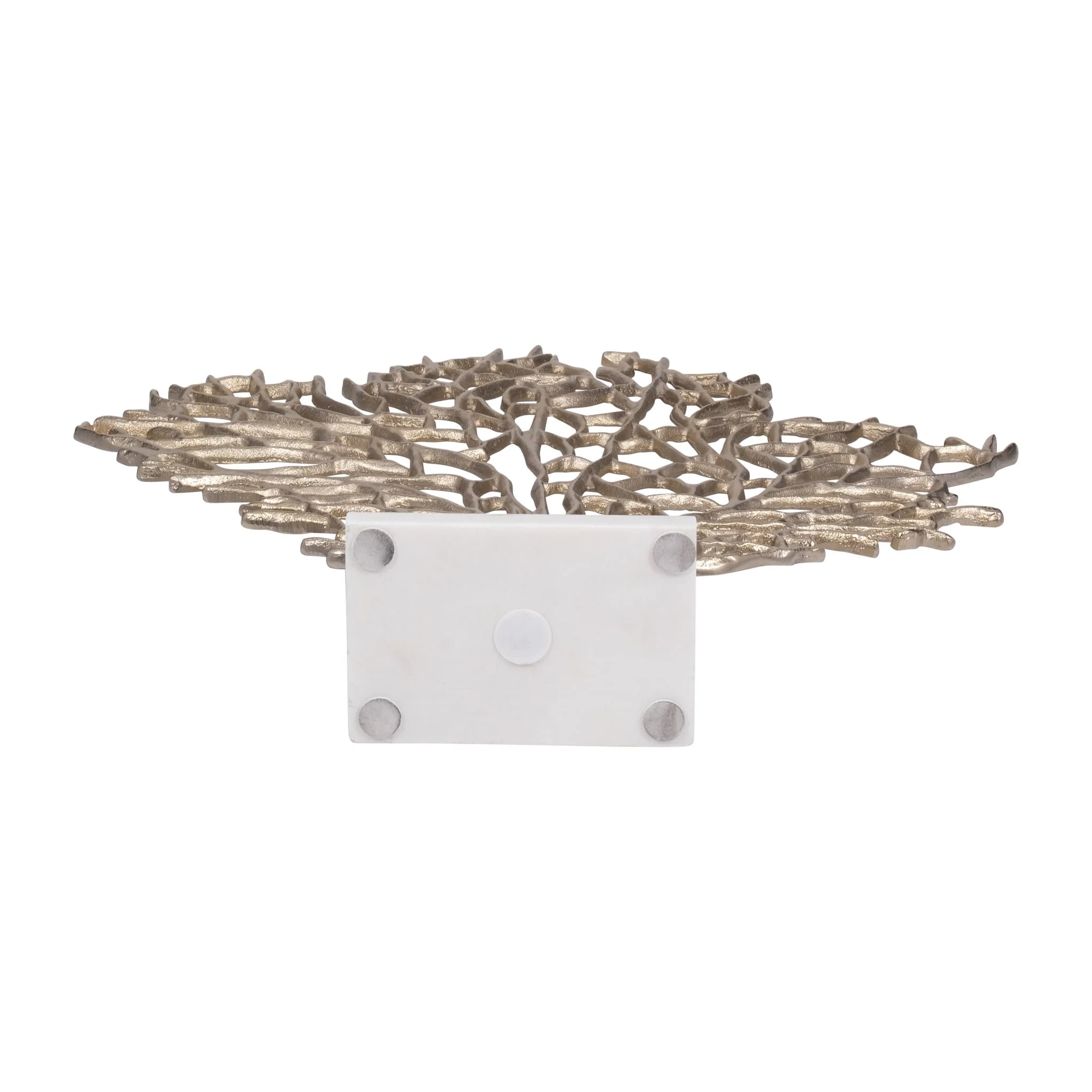 Metal, 21" Coral On Marble Base, Champagne - Image 7
