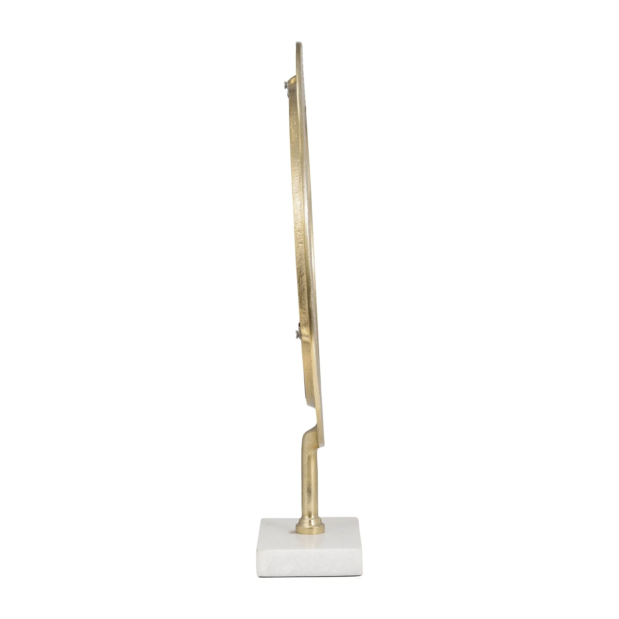 Metal 21" Hammered Mirror On Stand, Gold - Image 3