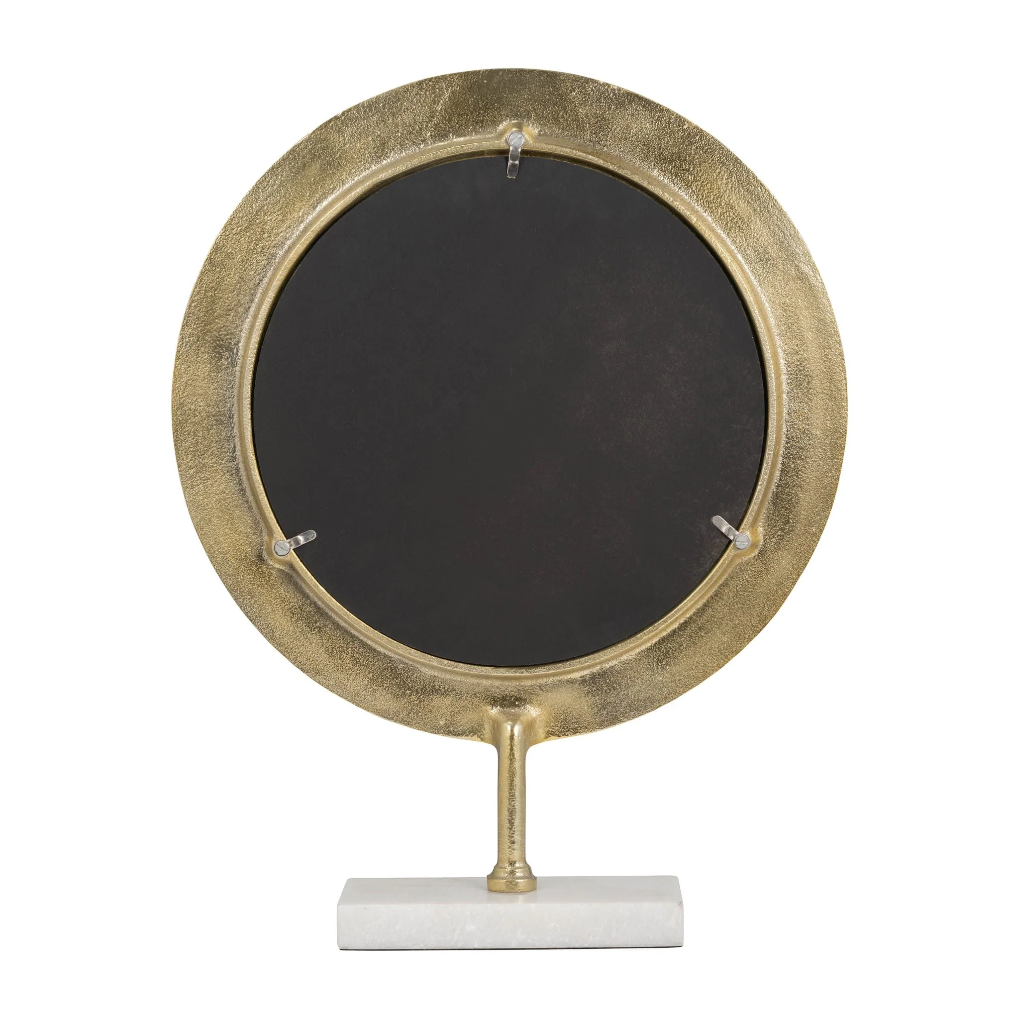 Metal 21" Hammered Mirror On Stand, Gold - Image 4