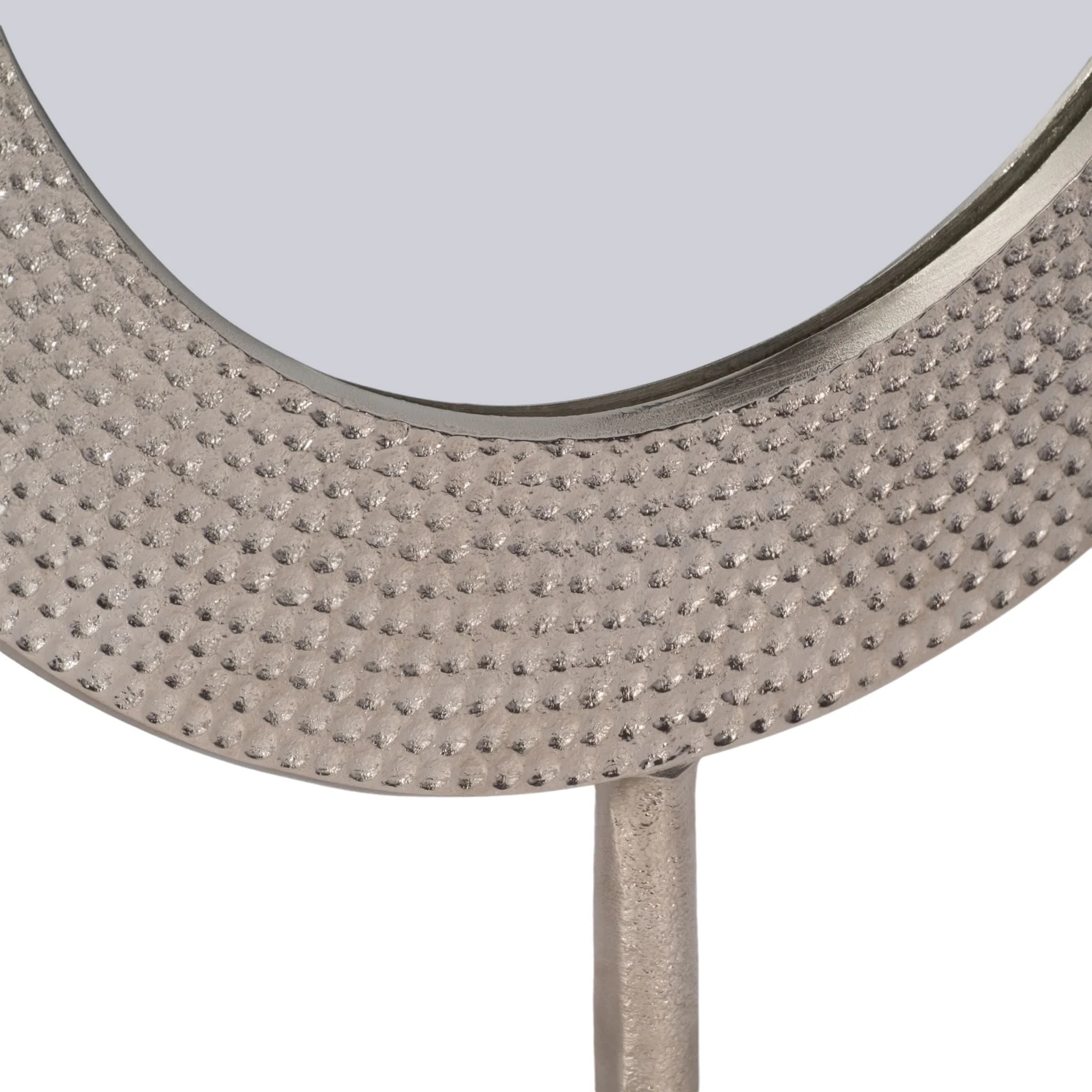 Metal 21" Hammered Mirror On Stand, Silver - Image 5