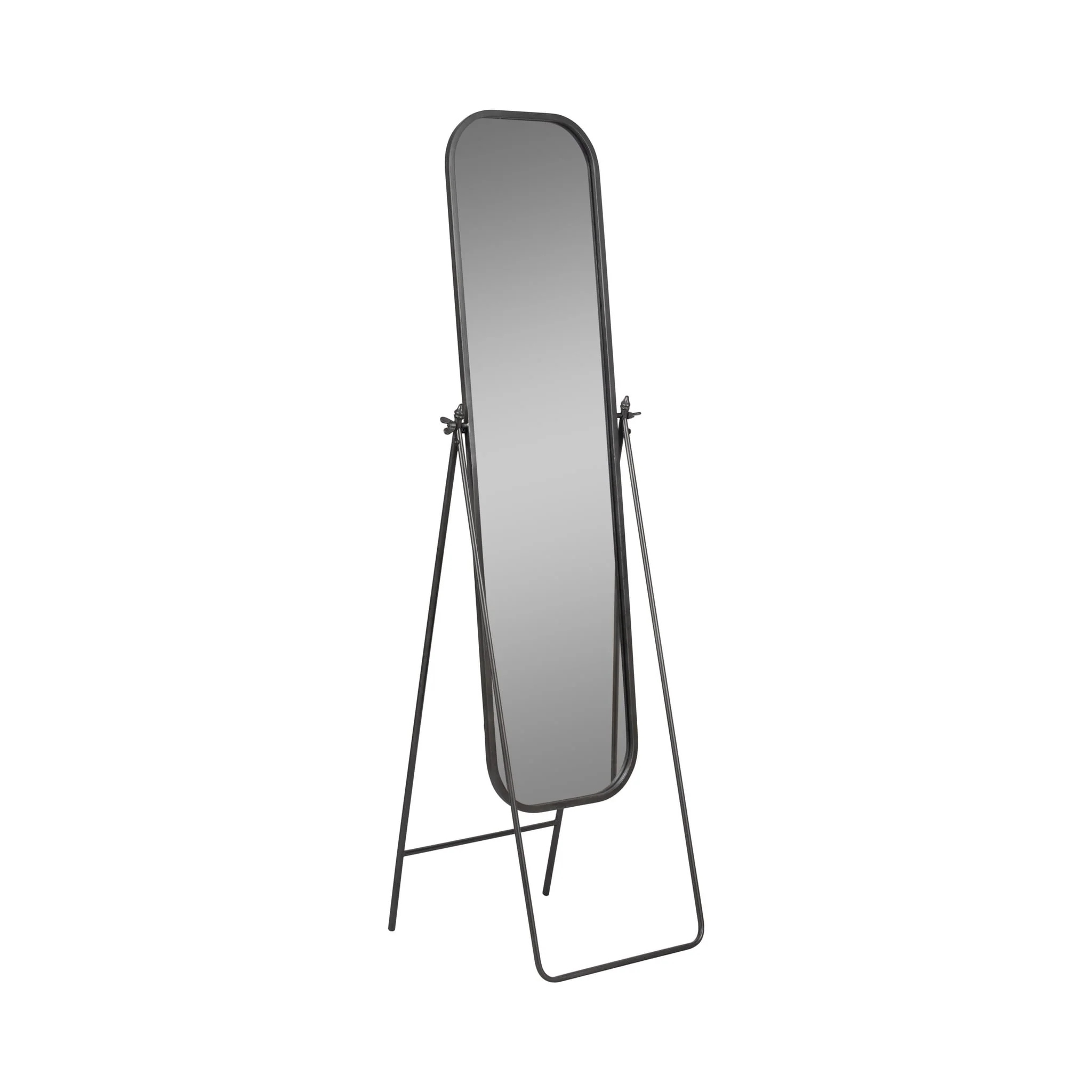 Metal, 21x69 Floor Mirror On Stand, Black - Image 2