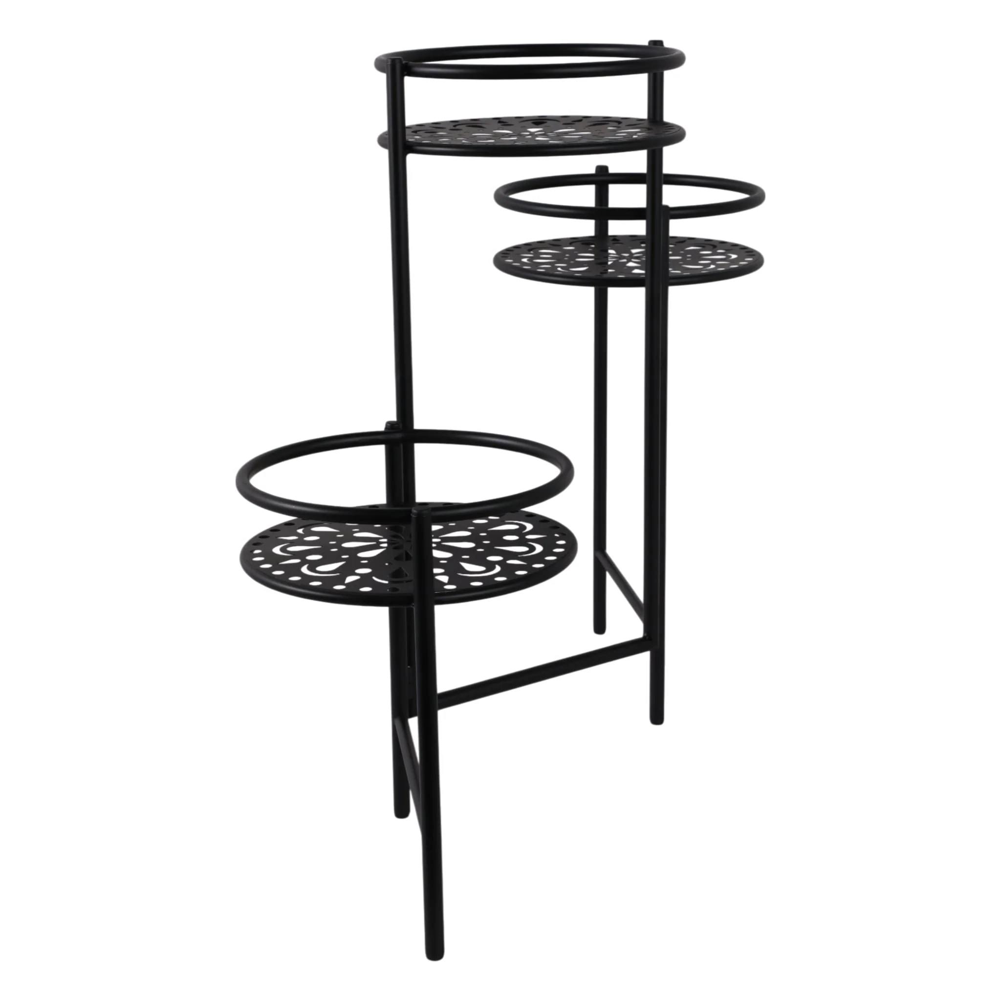 Metal, 22" Folding 3-tier Plant Stand, Black - Image 3