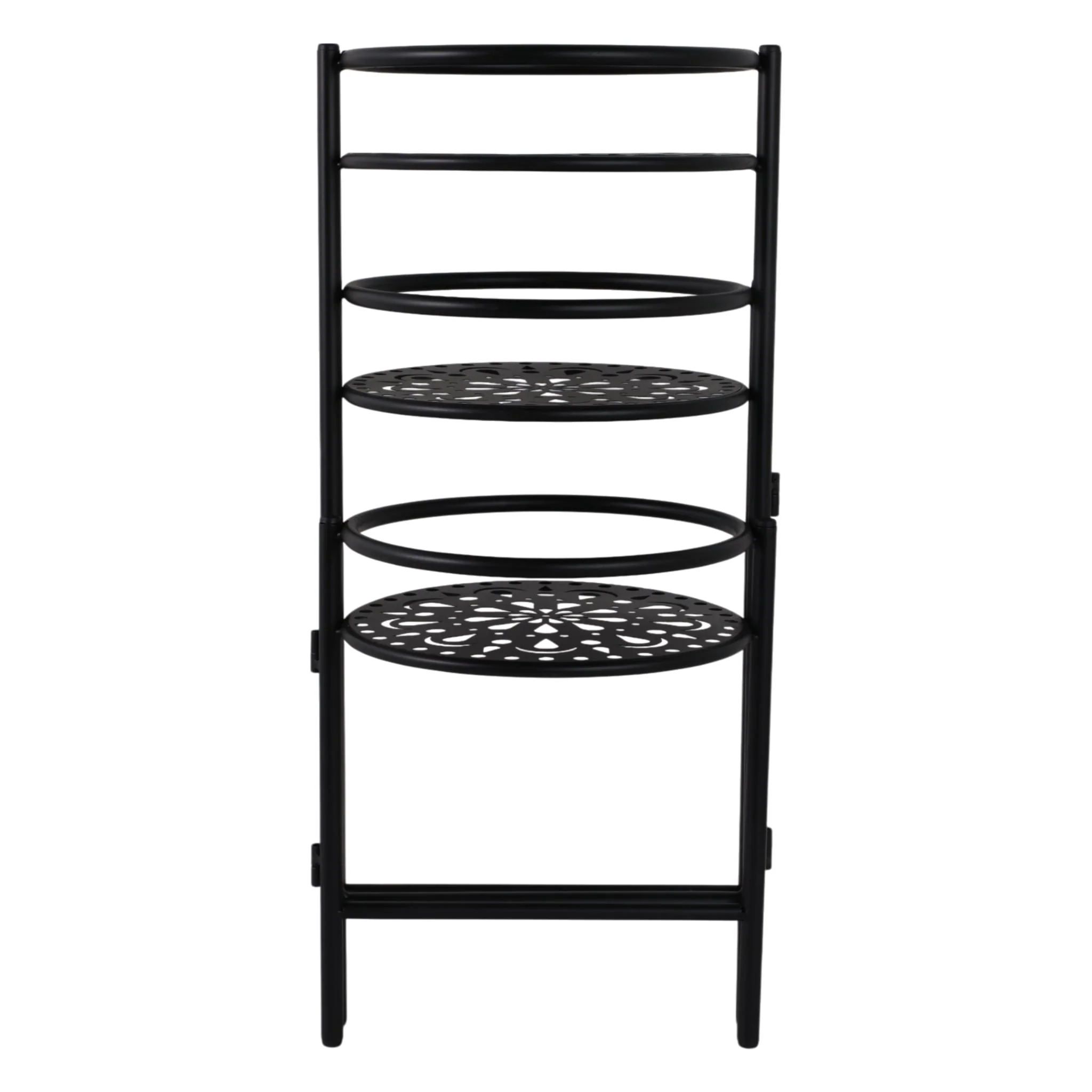 Metal, 22" Folding 3-tier Plant Stand, Black - Image 6