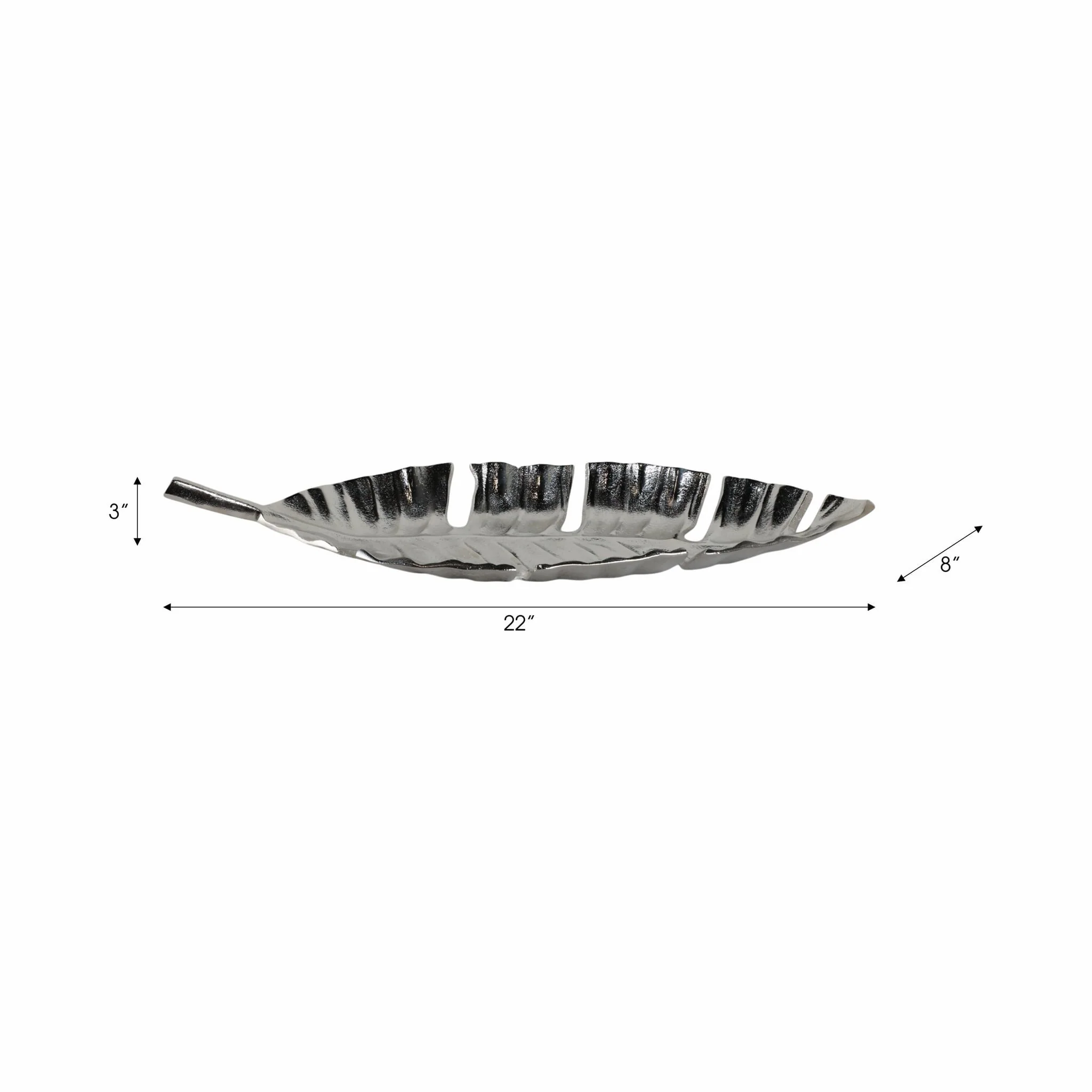 Metal, 22" Leaf Tray, Silver - Image 8