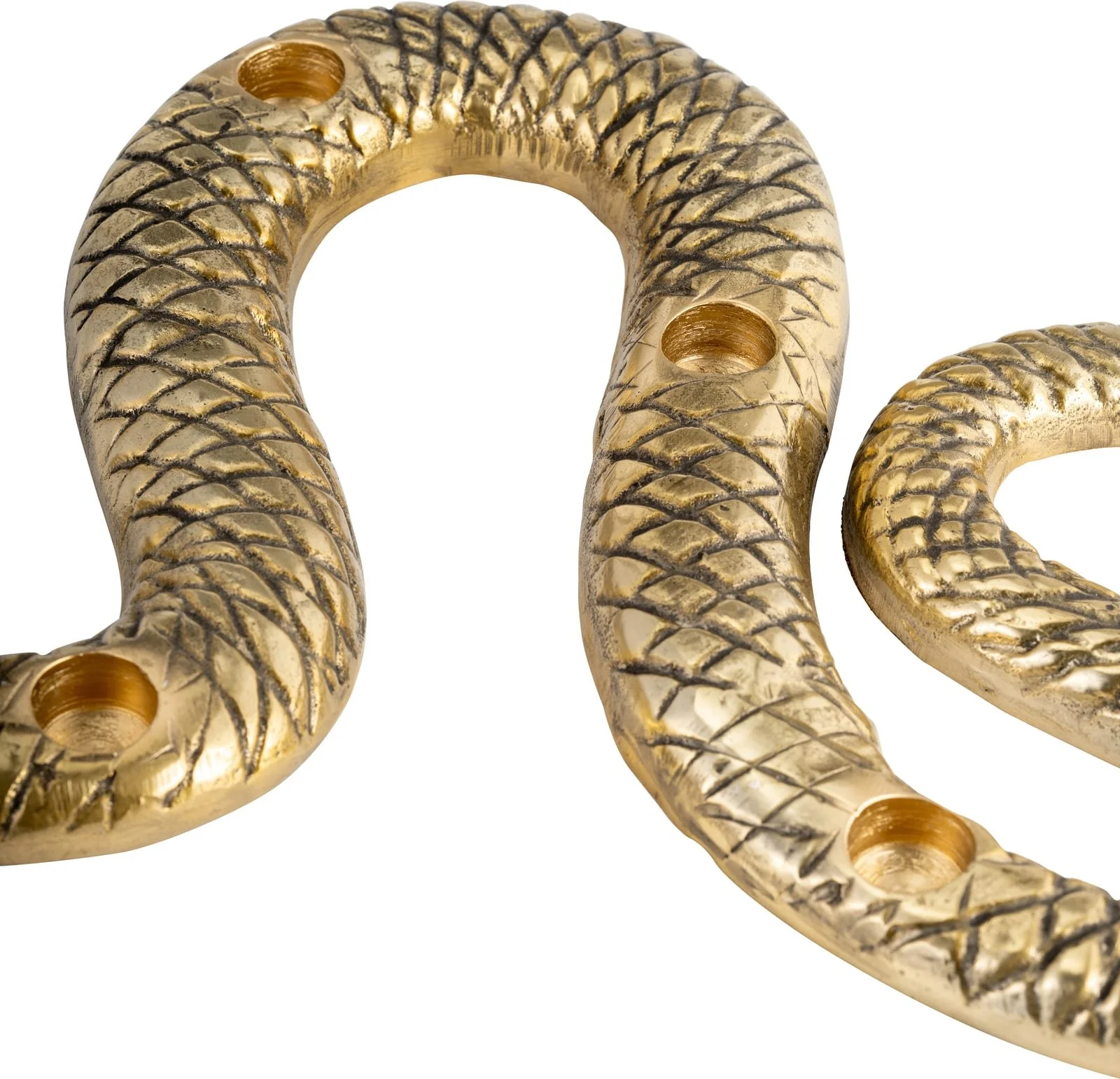 Metal, 22" Snake 4-taper Candle Holder, Gold - Image 5
