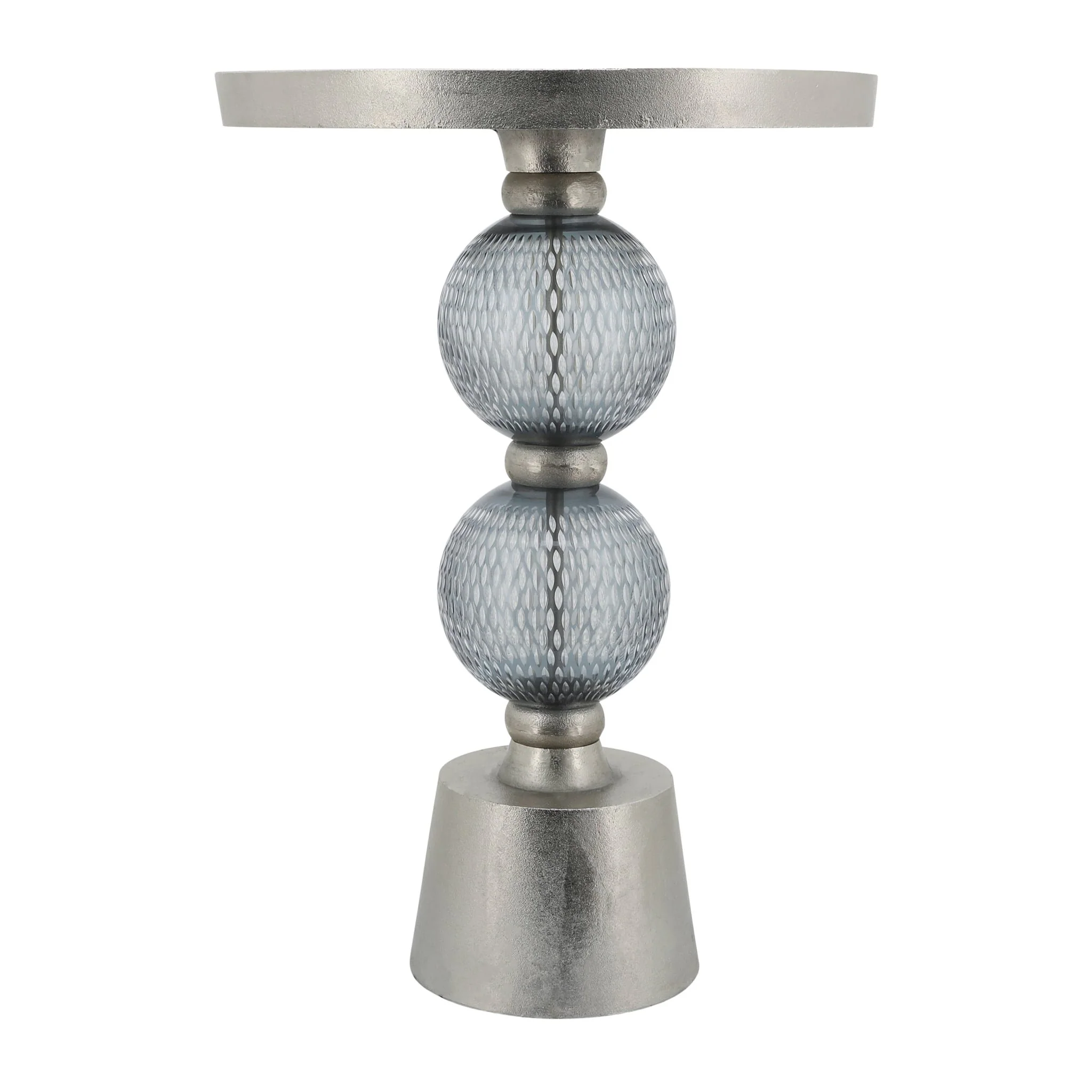 Metal, 22"h Orb Side Table, Mirror Top, Gry/brnz - Image 3
