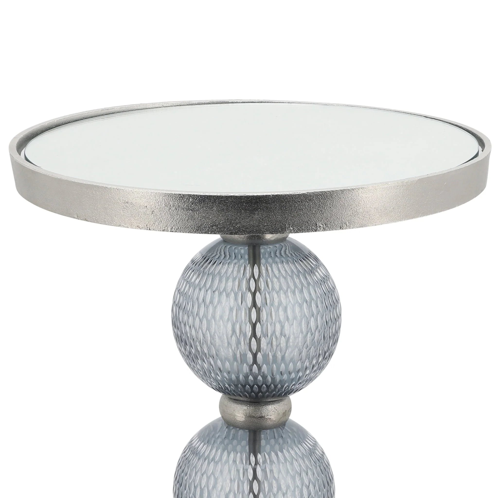 Metal, 22"h Orb Side Table, Mirror Top, Gry/brnz - Image 4