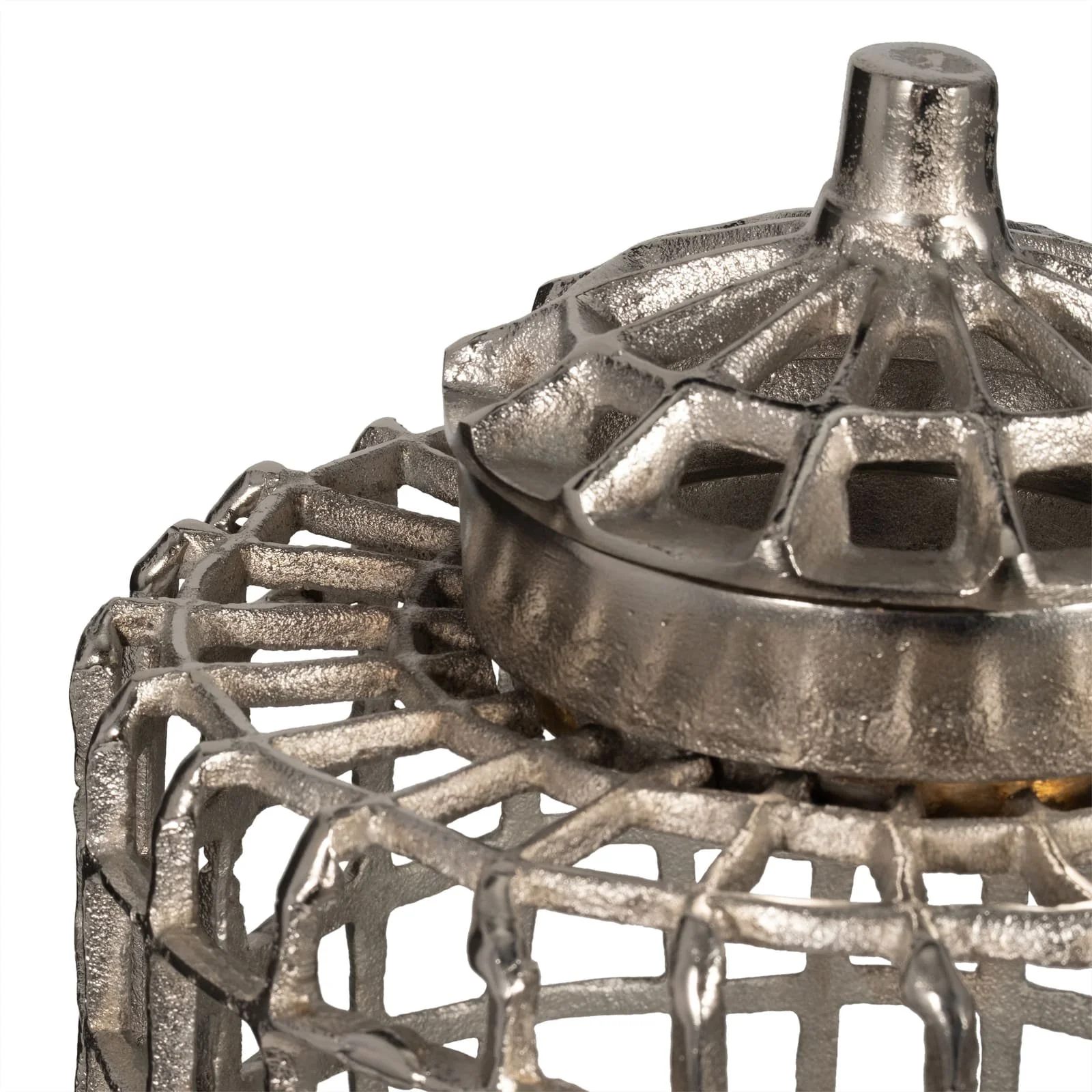 Metal, 23" Lidded Jar, Silver - Image 5