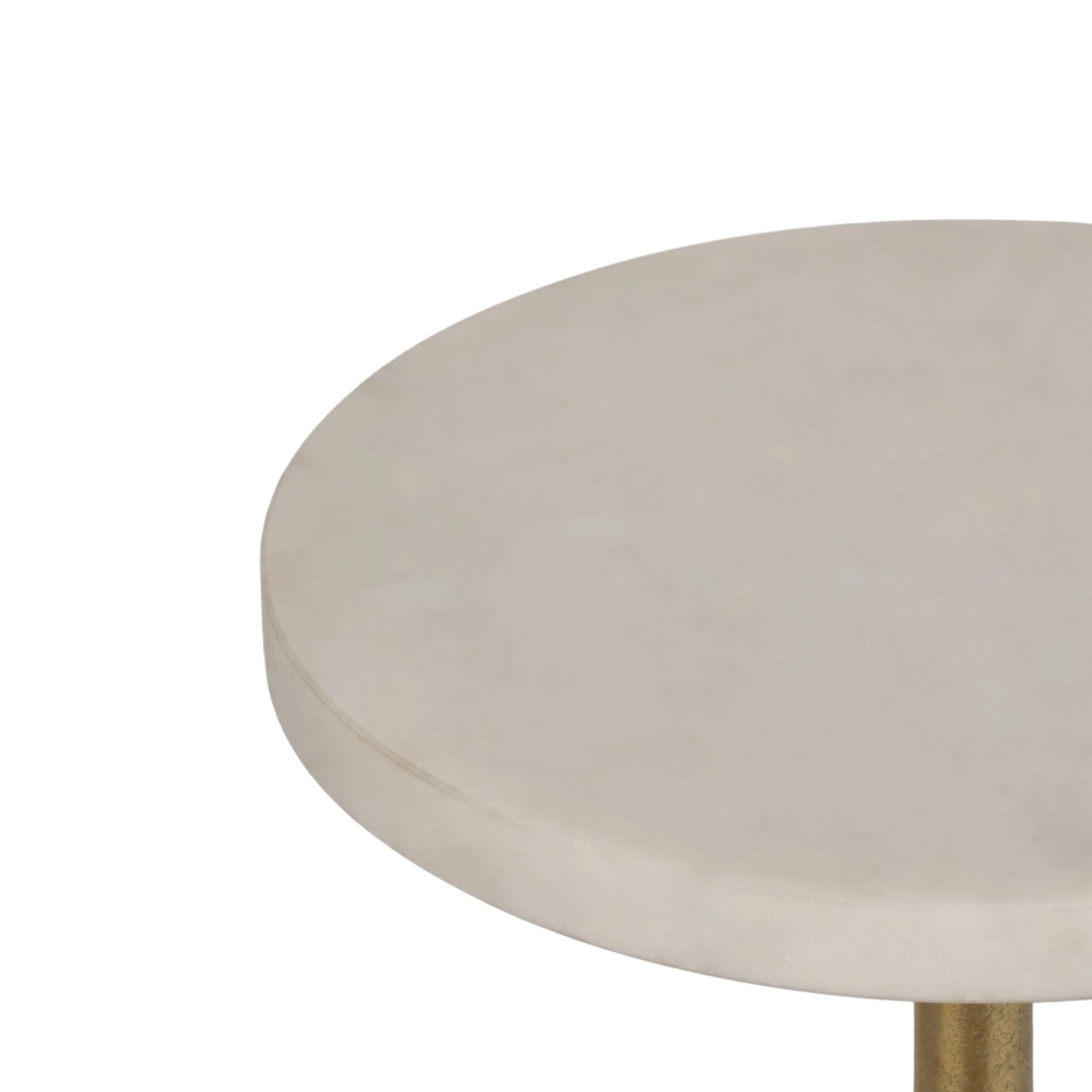 Metal, 23"h Round Drink Table, Gold/white - Image 4