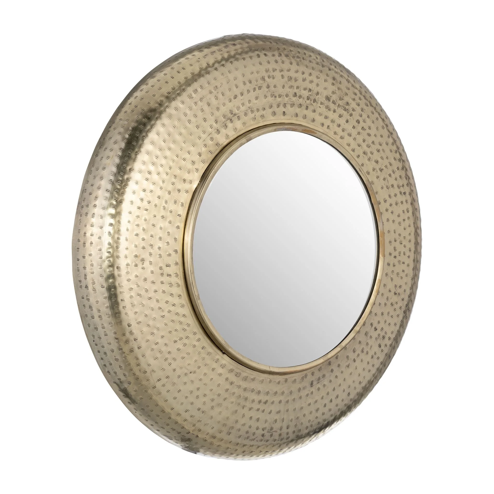 Metal,24",hammered Mirror,gold Wb - Image 2