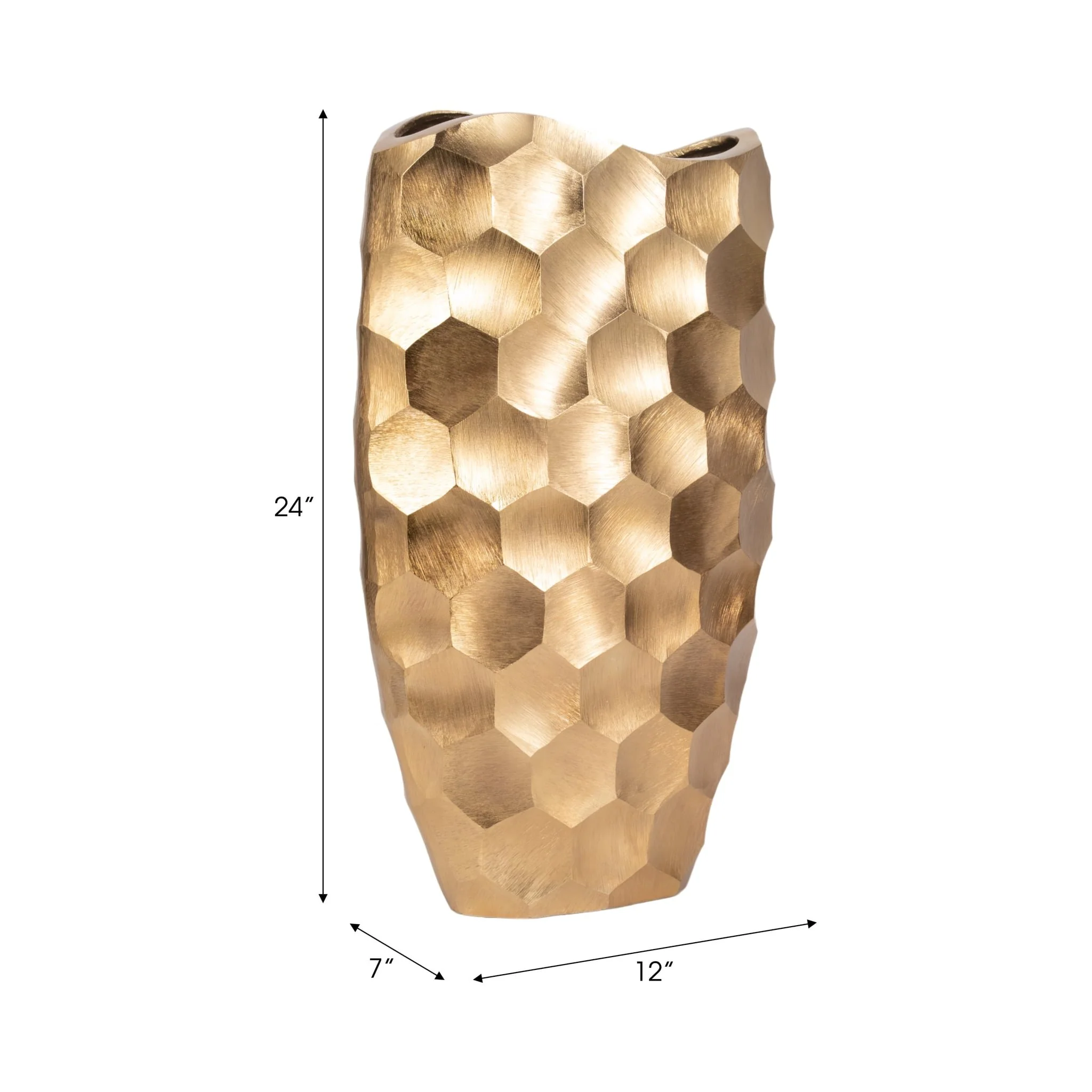 Metal, 24"  Honeycomb Vase, Gold - Image 8