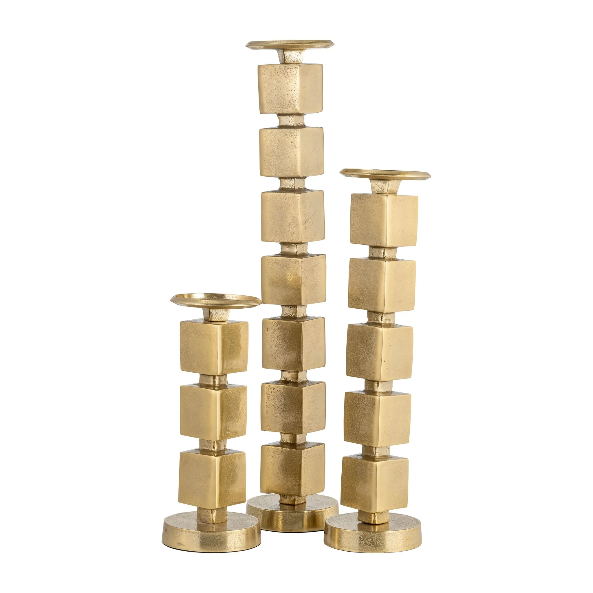 Metal, 24" Stacked Cubes Candleholder, Gold - Image 8