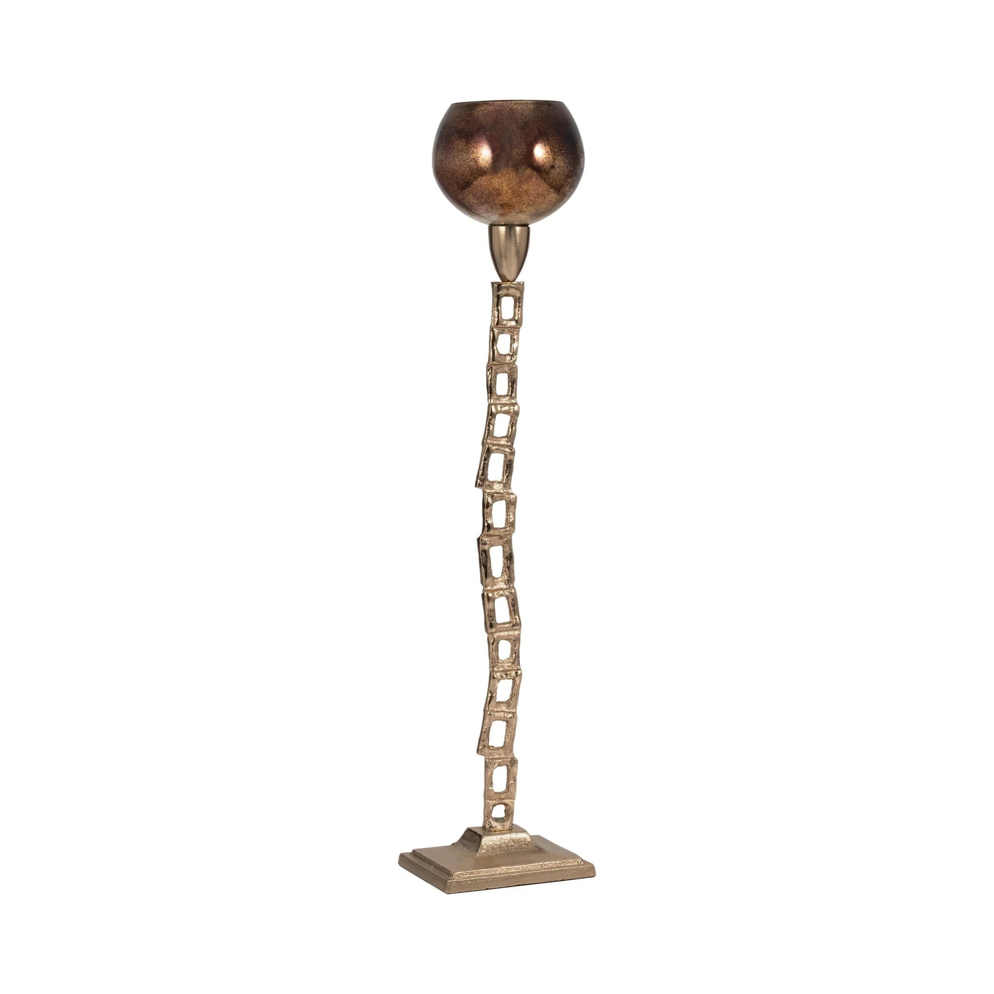 Metal, 24" Tealight Holder W/ Base, Gold - Image 2