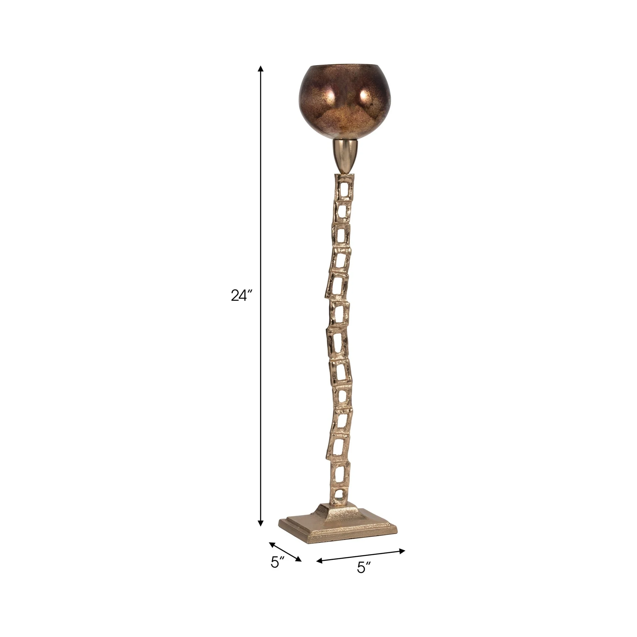 Metal, 24" Tealight Holder W/ Base, Gold - Image 8