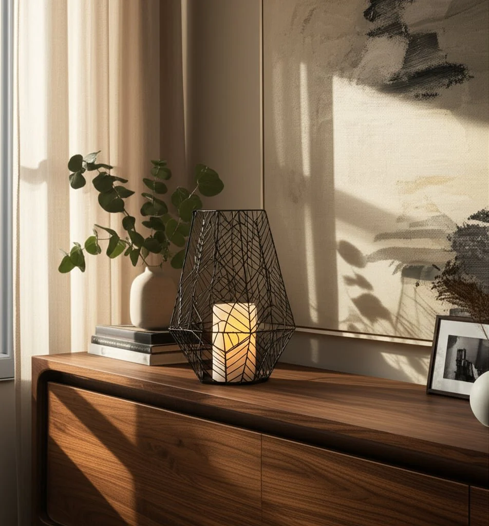Metal 24" Wire Lantern, Black - Image 6