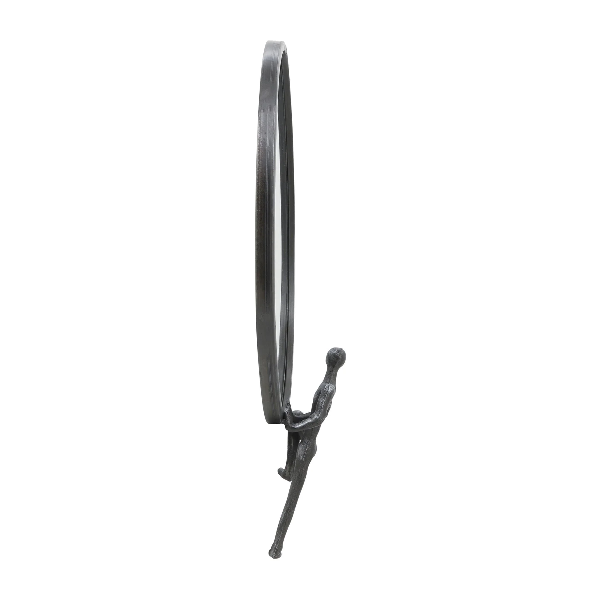 Metal, 24"h, Mirror With Man Deco, Black - Image 2