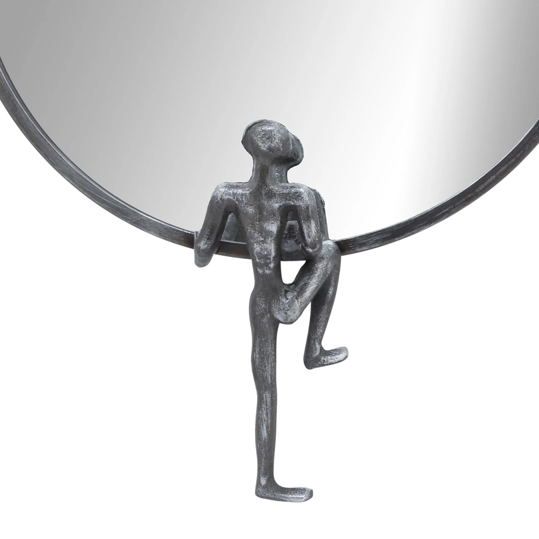 Metal, 24"h, Mirror With Man Deco, Black - Image 4