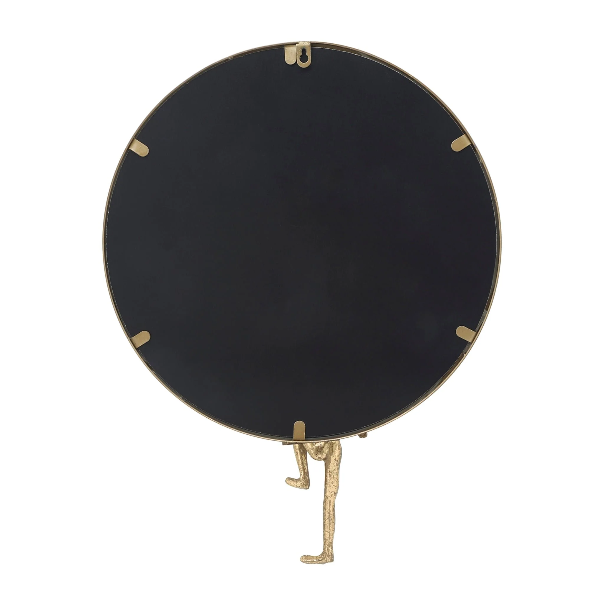 Metal, 24"h, Mirror With Man Deco, Gold - Image 3