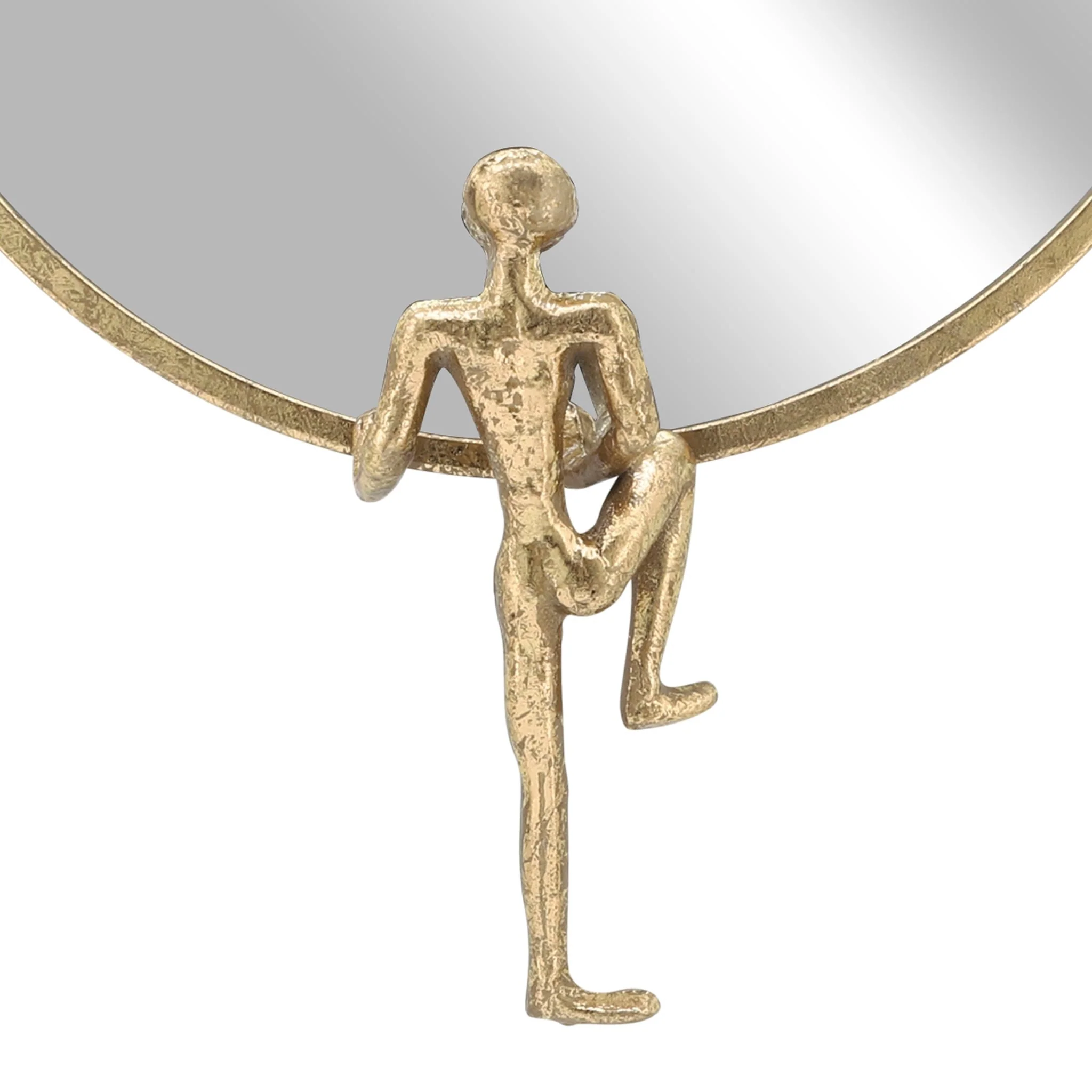 Metal, 24"h, Mirror With Man Deco, Gold - Image 4