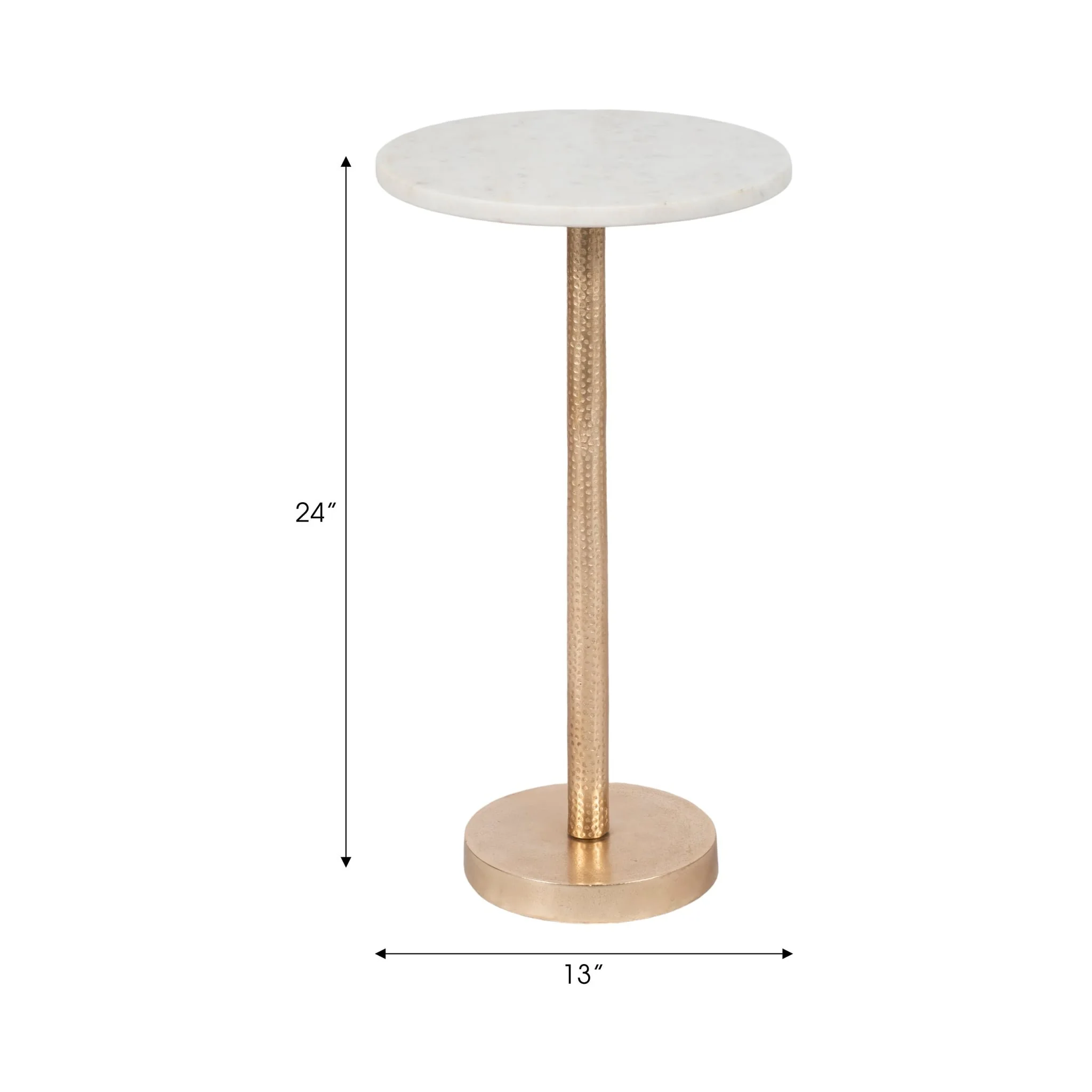 Metal, 24"h Round Drink Table - Flat Base, Gold - Image 7