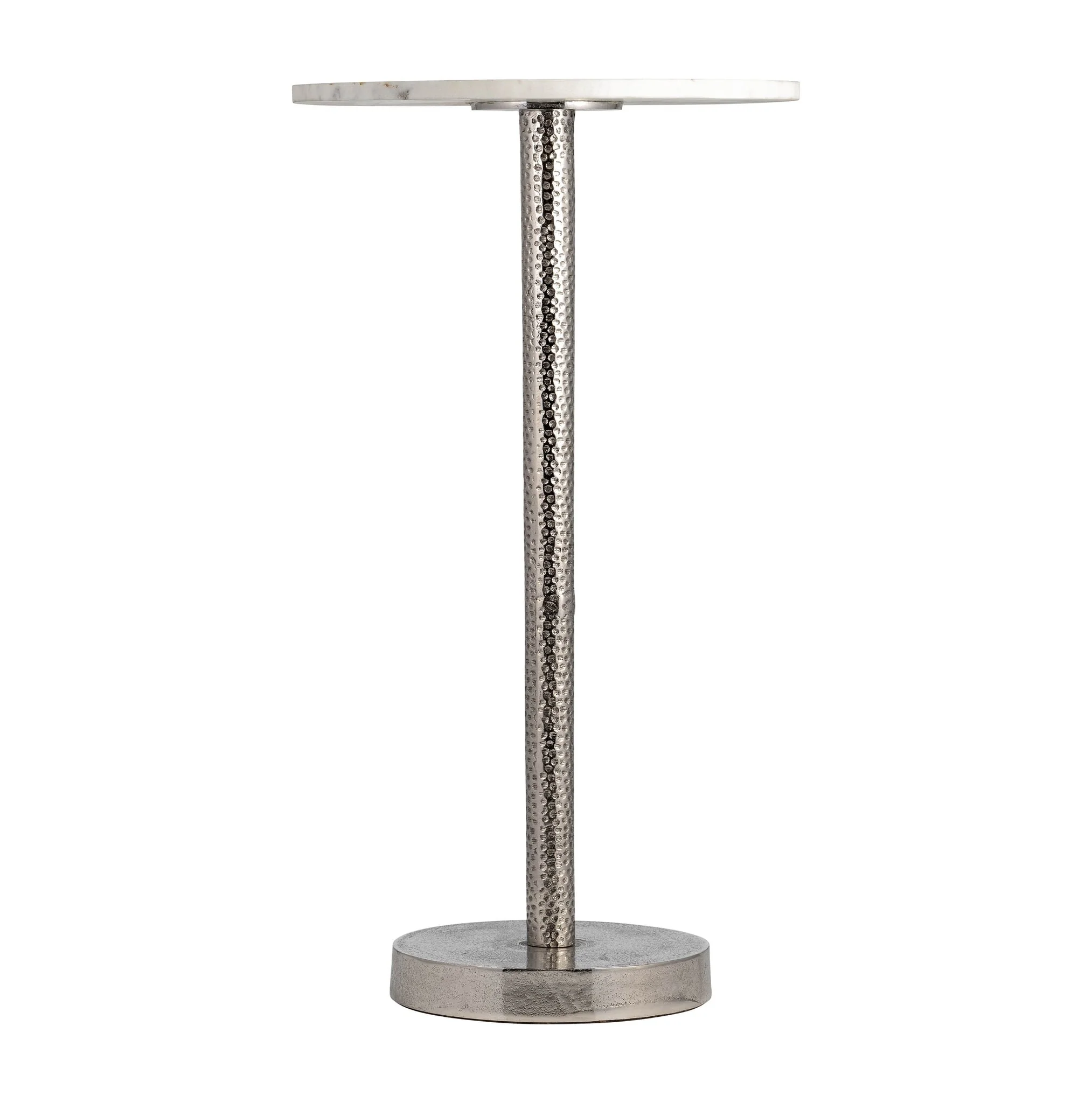 Metal, 24"h Round Drink Table - Flat Base, Silver - Image 2