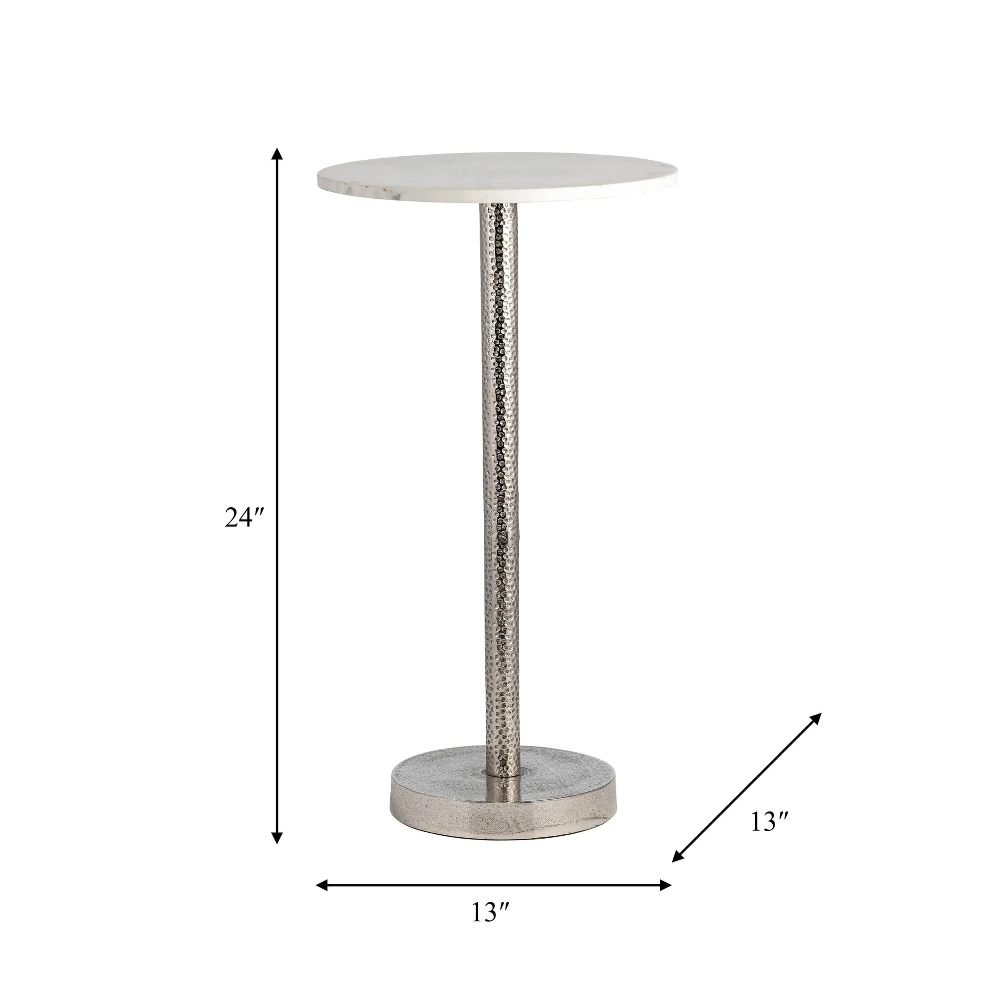 Metal, 24"h Round Drink Table - Flat Base, Silver - Image 6