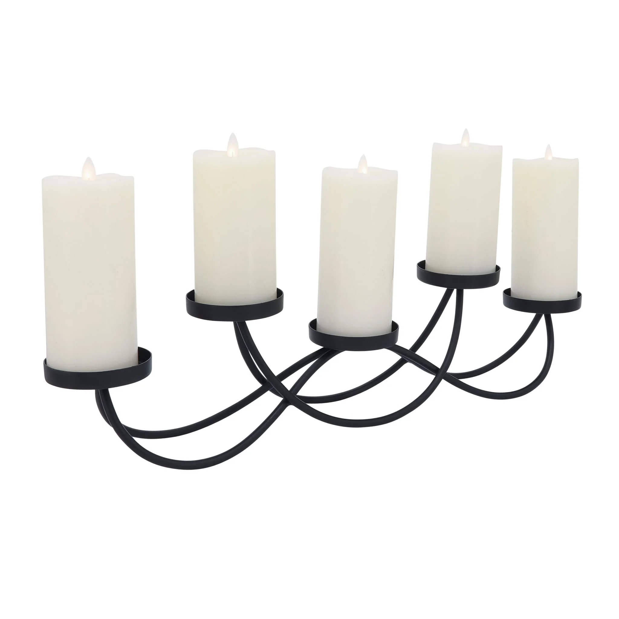 Metal, 24"l 5-pillar Holders, Black - Image 2