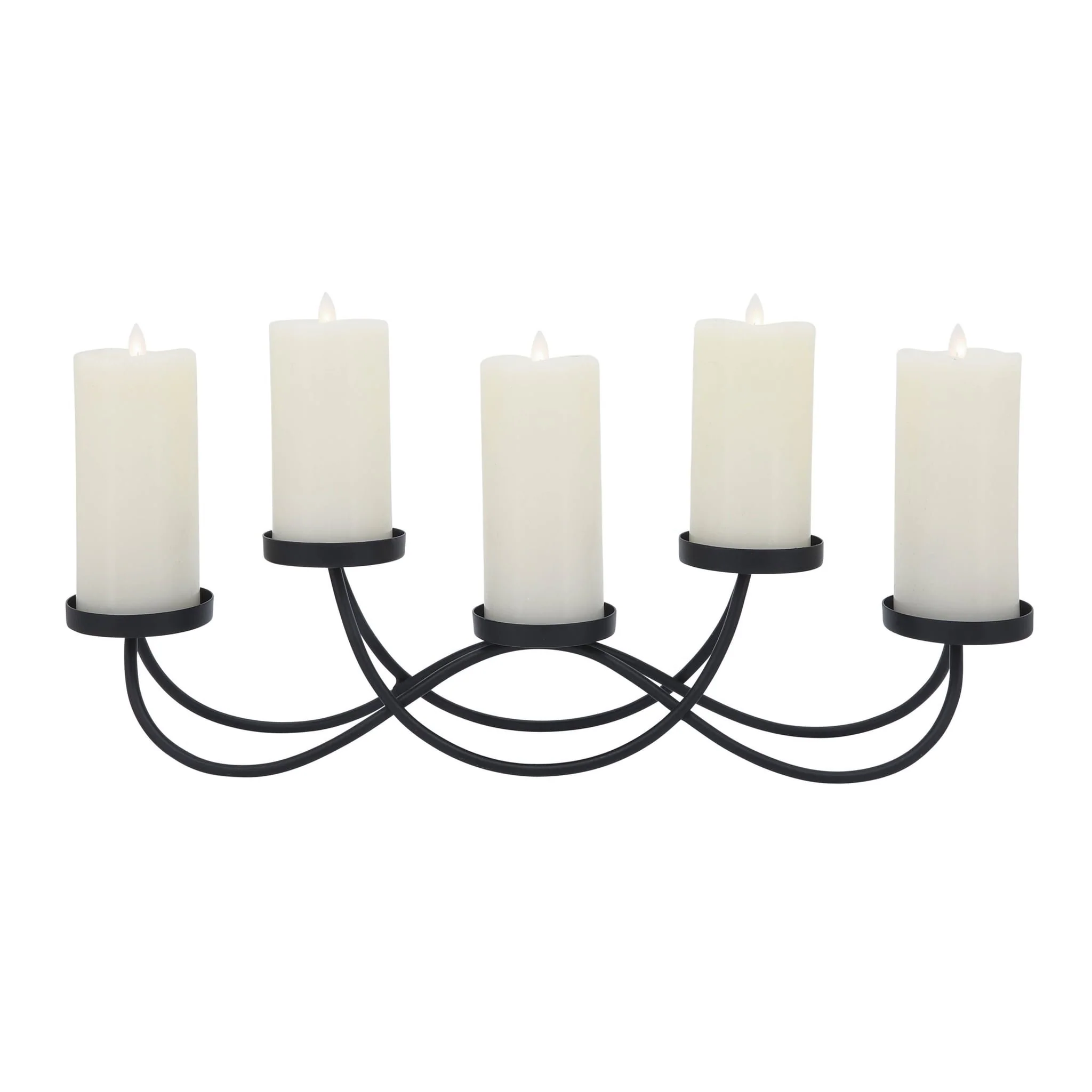 Metal, 24"l 5-pillar Holders, Black - Image 6