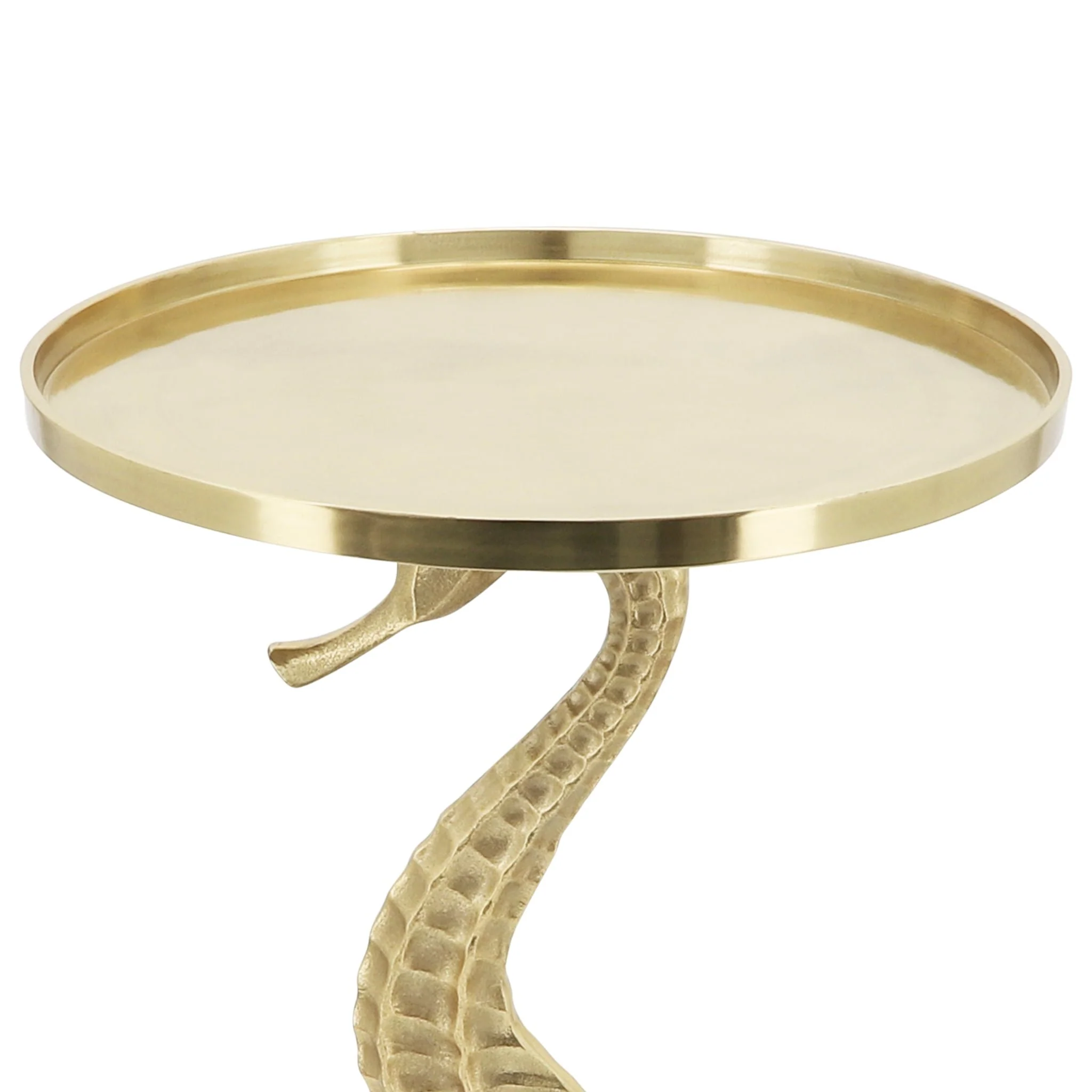 Metal, 25" Seahorse Side Table, Gold Kd - Image 6