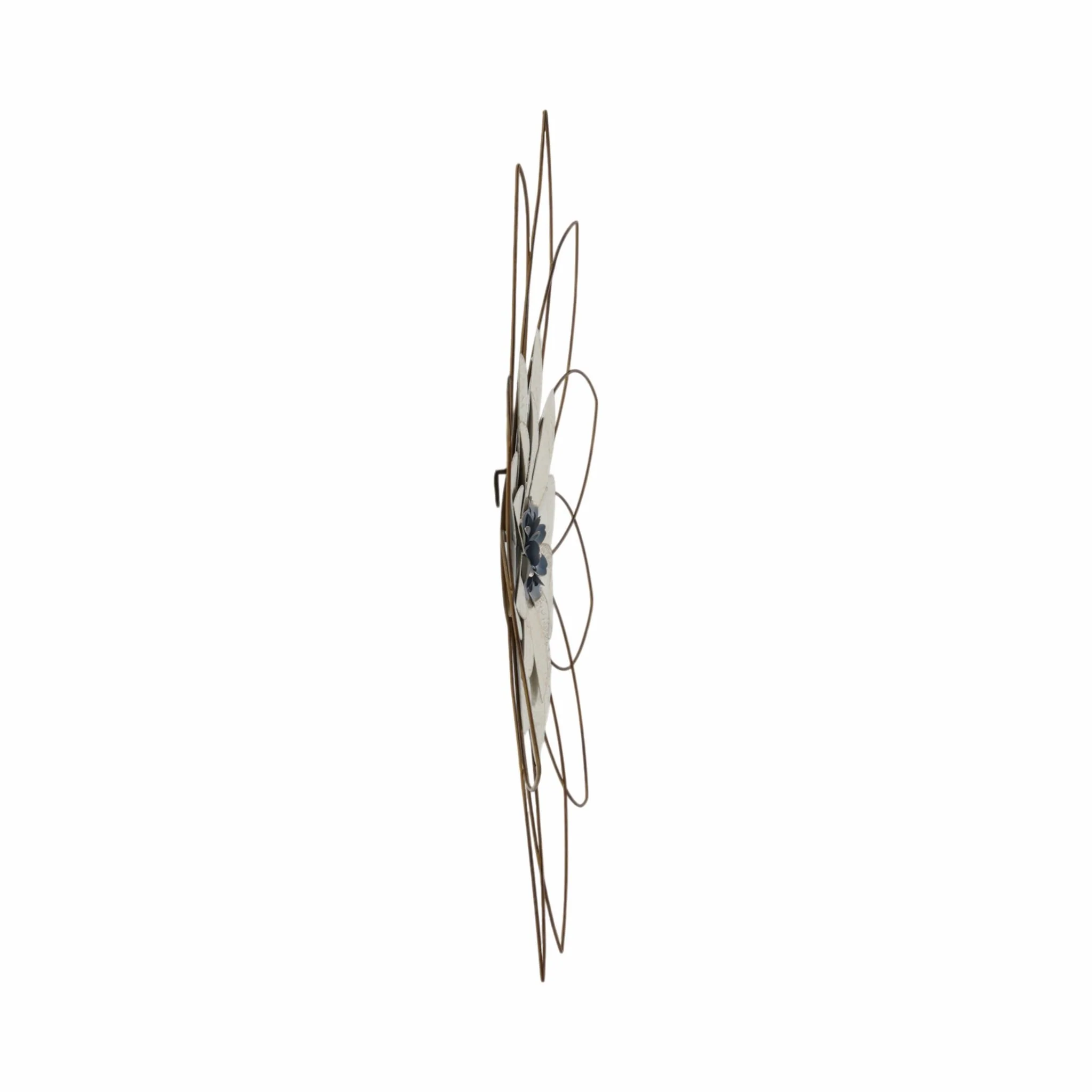 Metal 25" Wall Flower, White/blue, Wb - Image 3