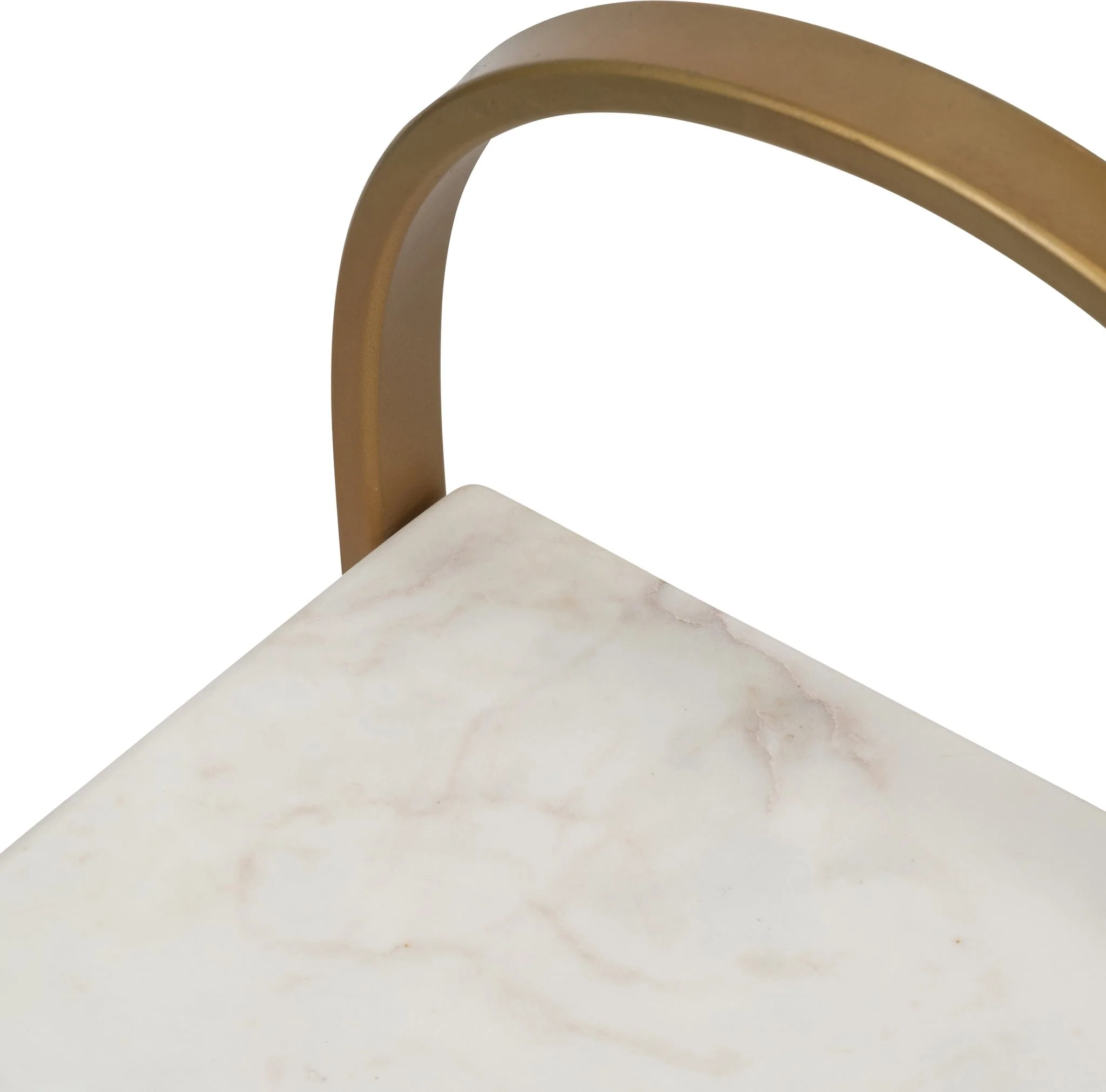 Metal, 26" C-table Marble Top, Gold - Image 5