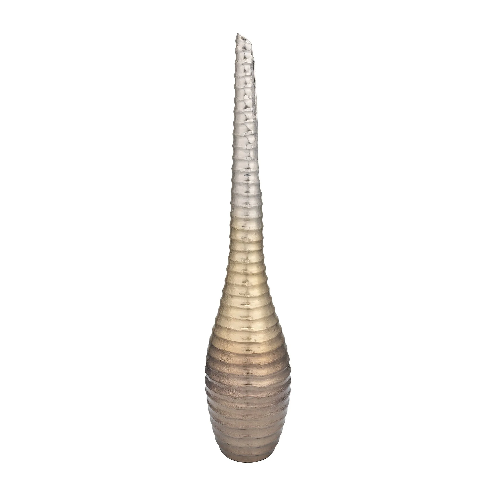 Metal,26",shell Elongated Vase,gold - Image 3