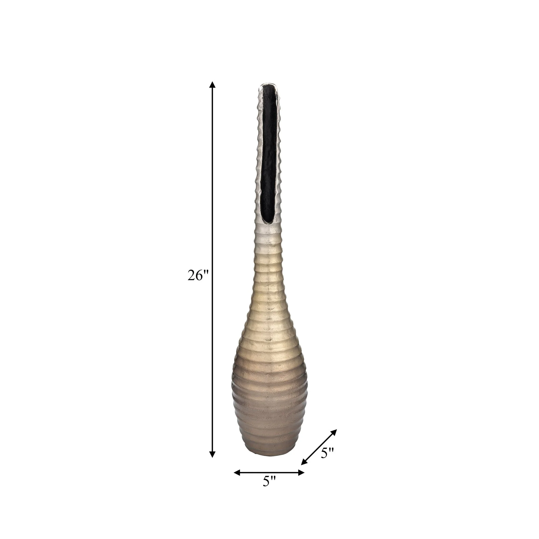 Metal,26",shell Elongated Vase,gold - Image 9
