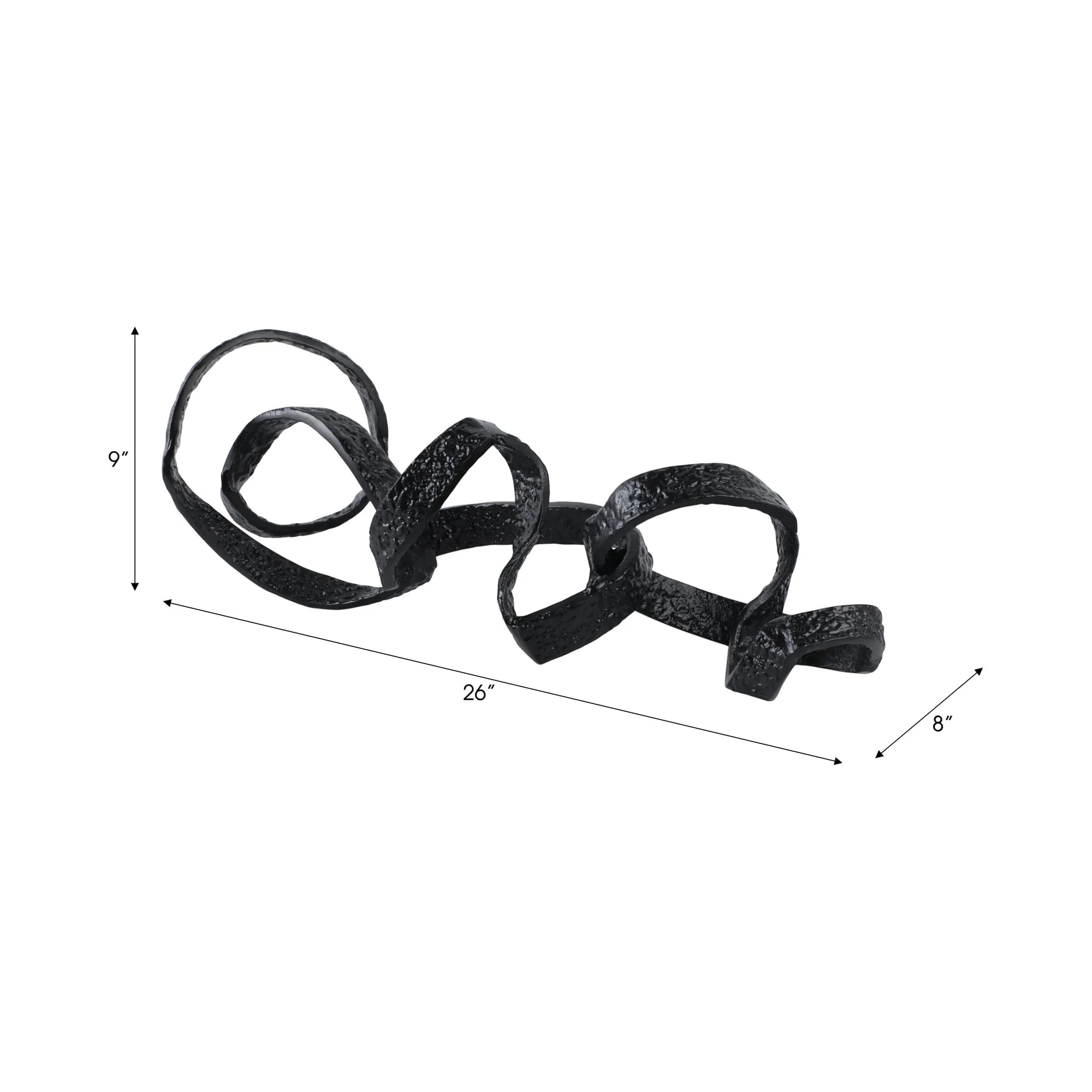 Metal, 26" Swirly Table Object, Black - Image 9