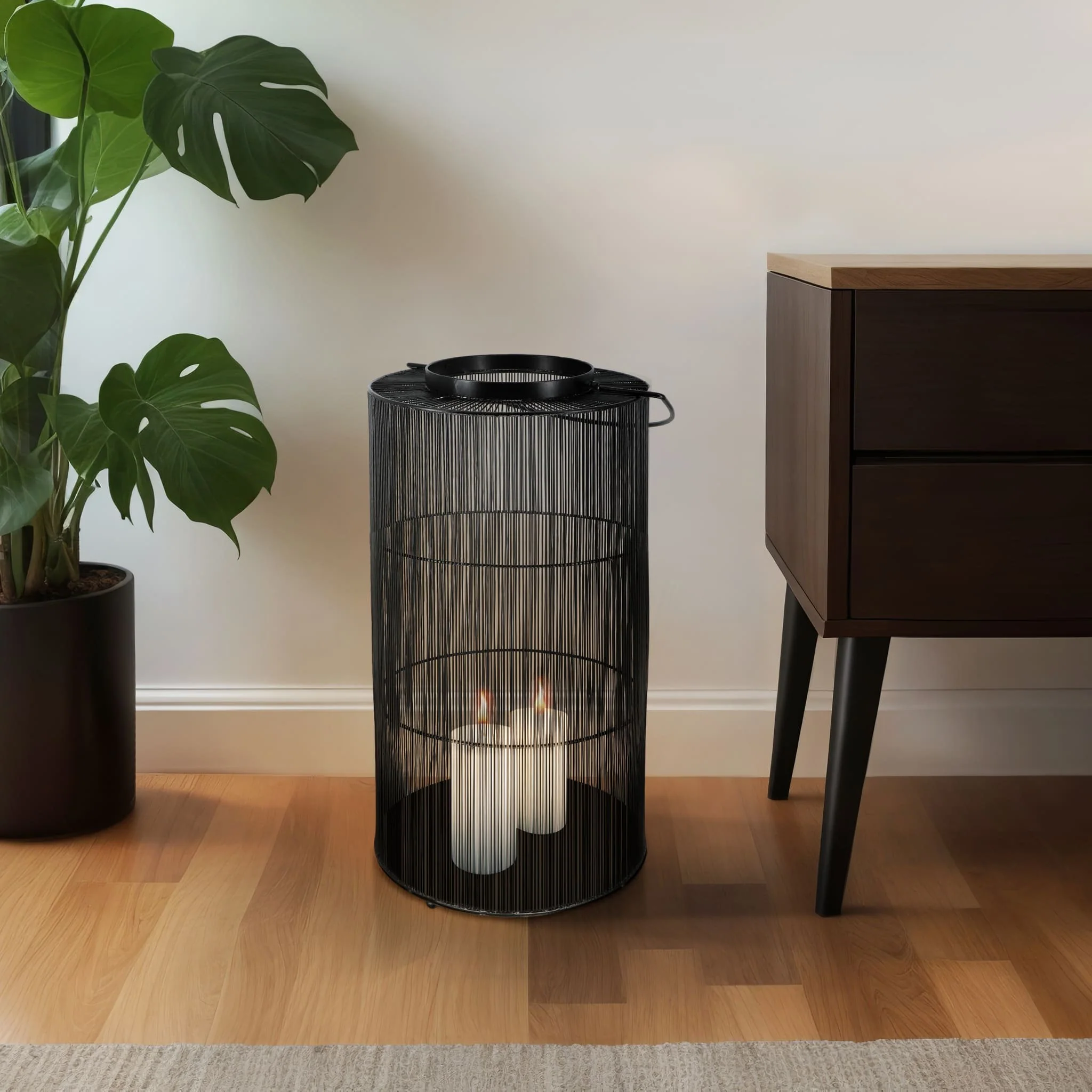 Metal 26" Wire Lantern, Black - Image 12