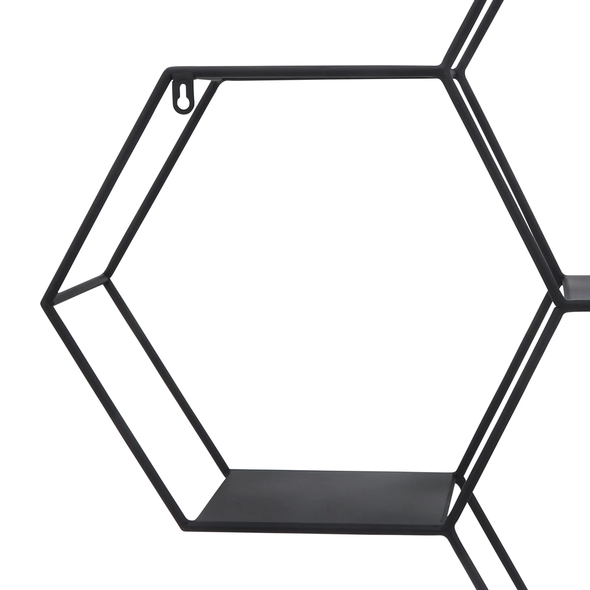 Metal, 26"h Hexagon Wall Shelf, Black - Image 5