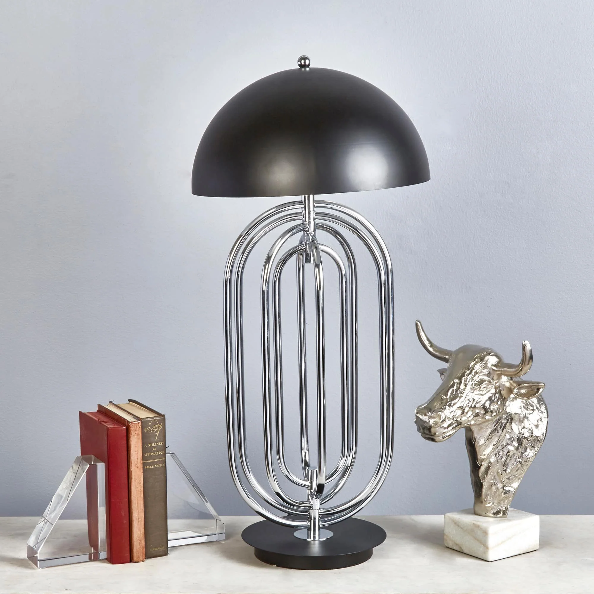Metal 28" Art Deco Table Lamp,silver - Image 4