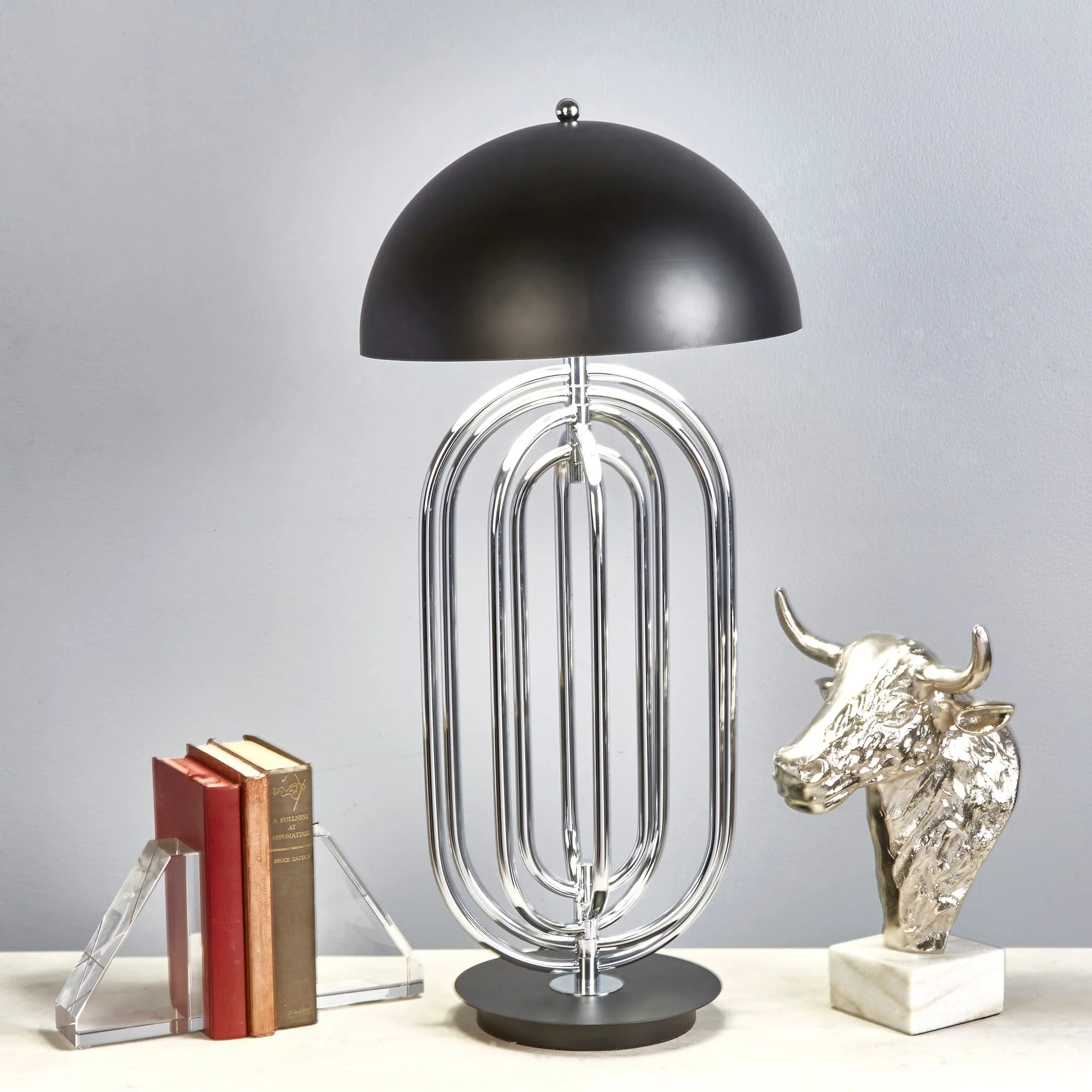 Metal 28" Art Deco Table Lamp,silver - Image 5