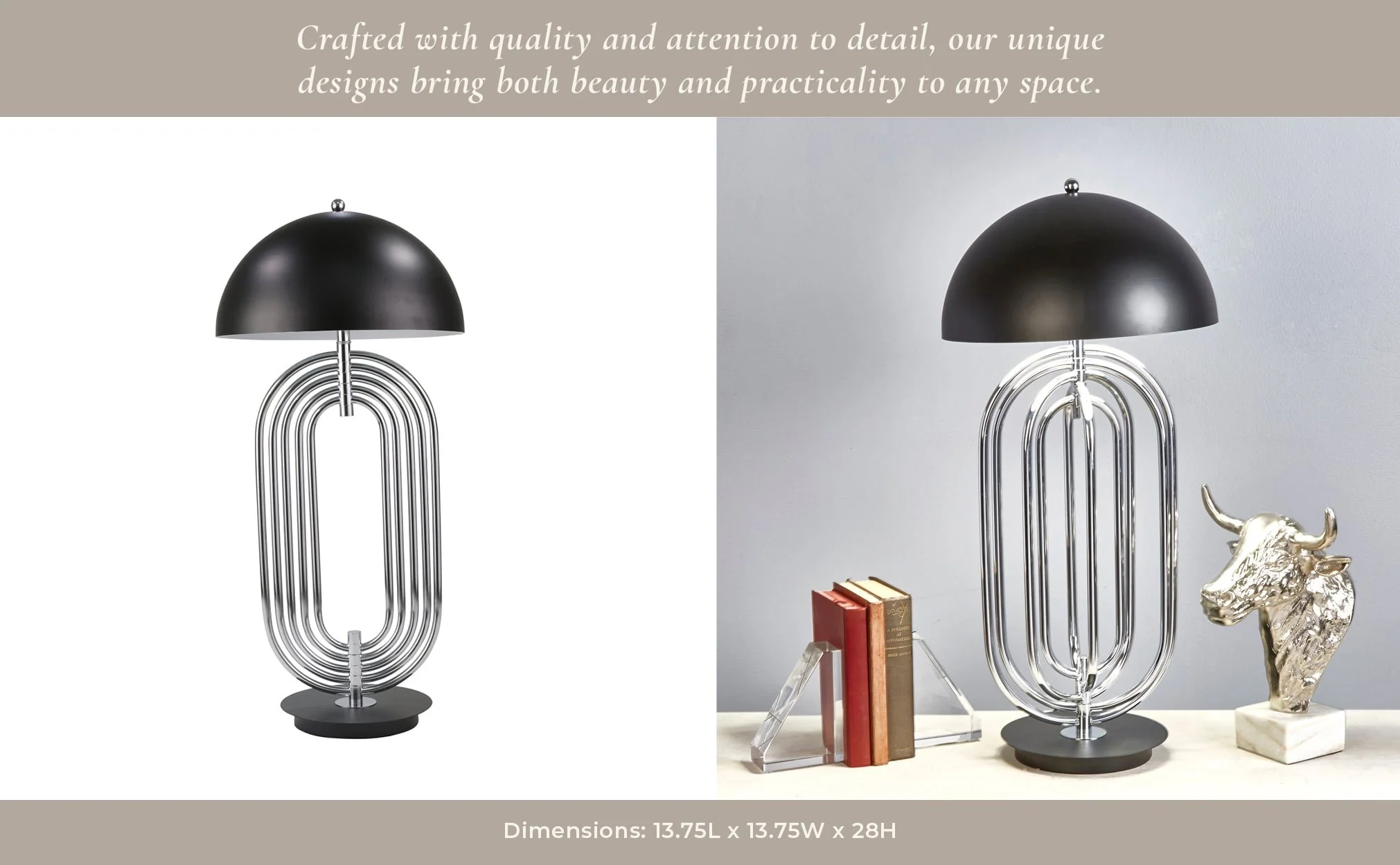 Metal 28" Art Deco Table Lamp,silver - Image 6