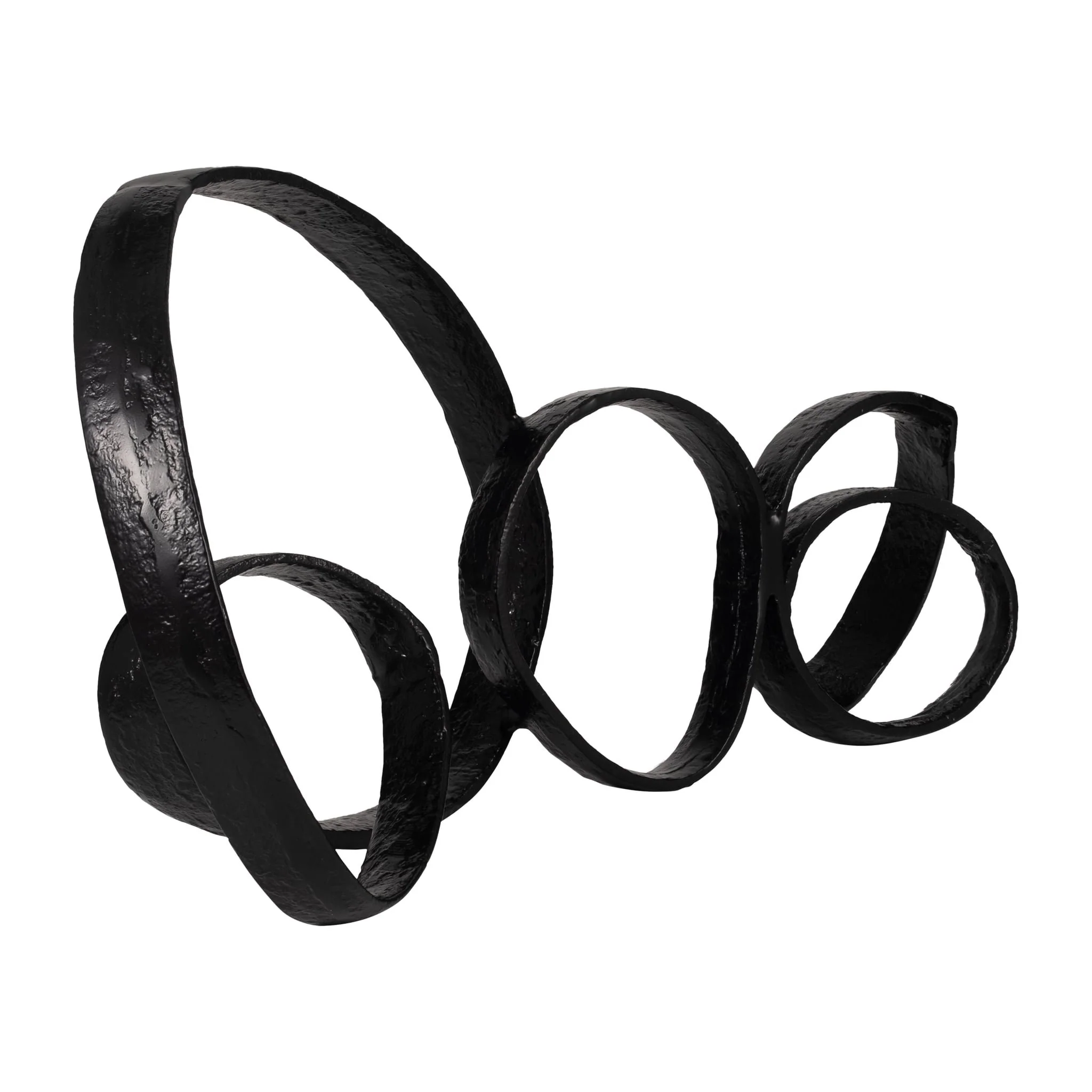 Metal, 28" Long Swirled Knot Decor, Black - Image 2