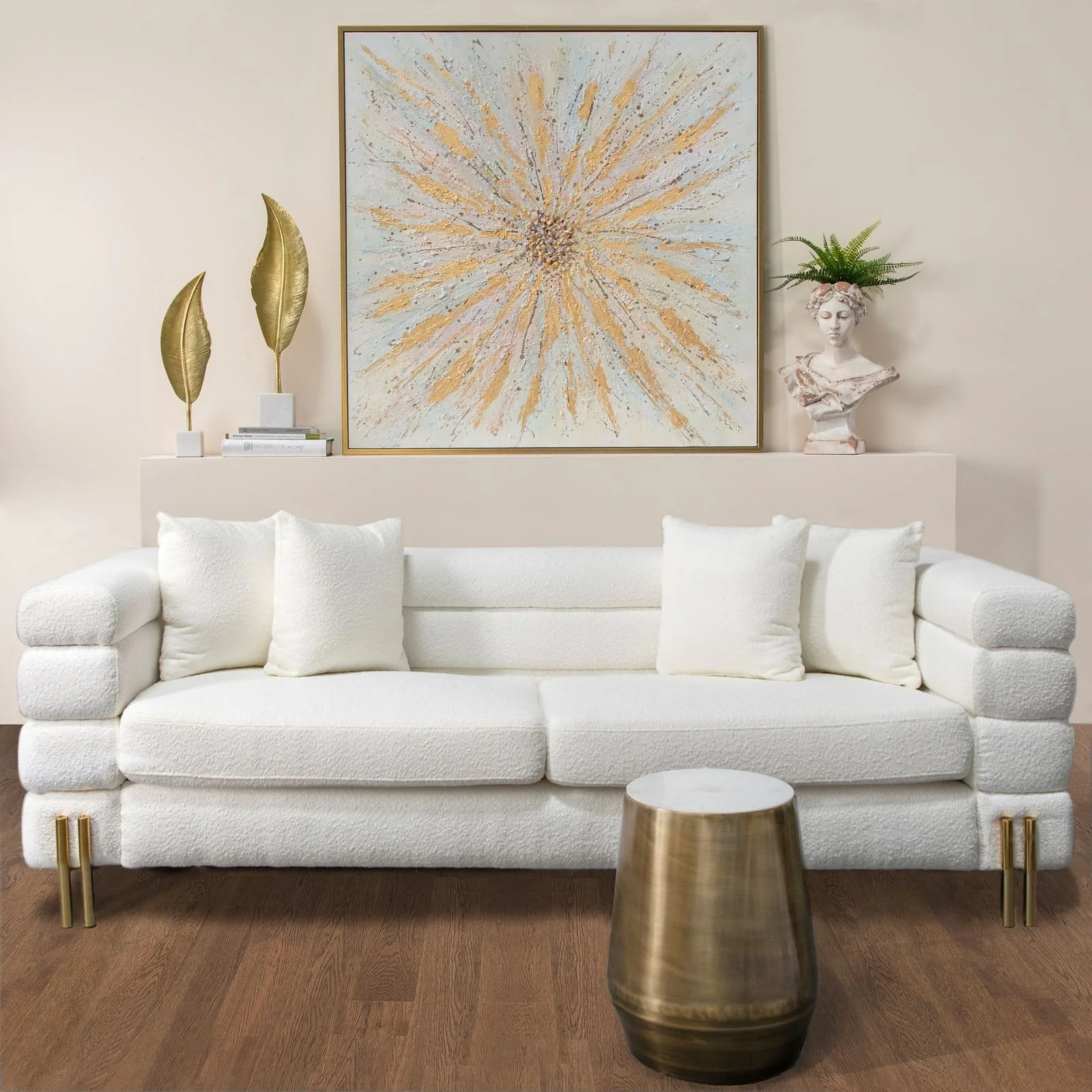 Metal, 28"h Leaf On Stand, Gold - Image 6