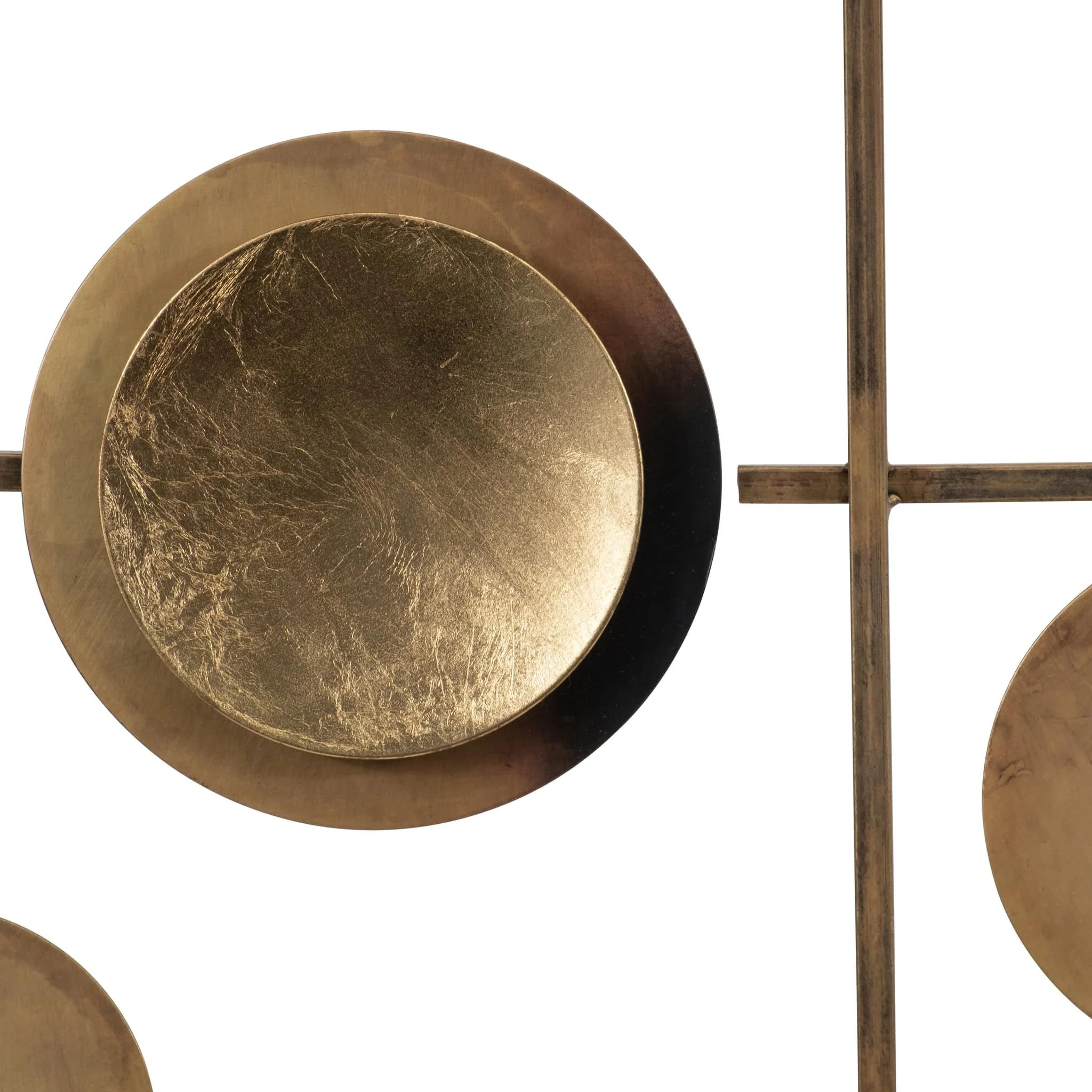 Metal, 29" Circles Metal Wall Deco, Gold - Image 4